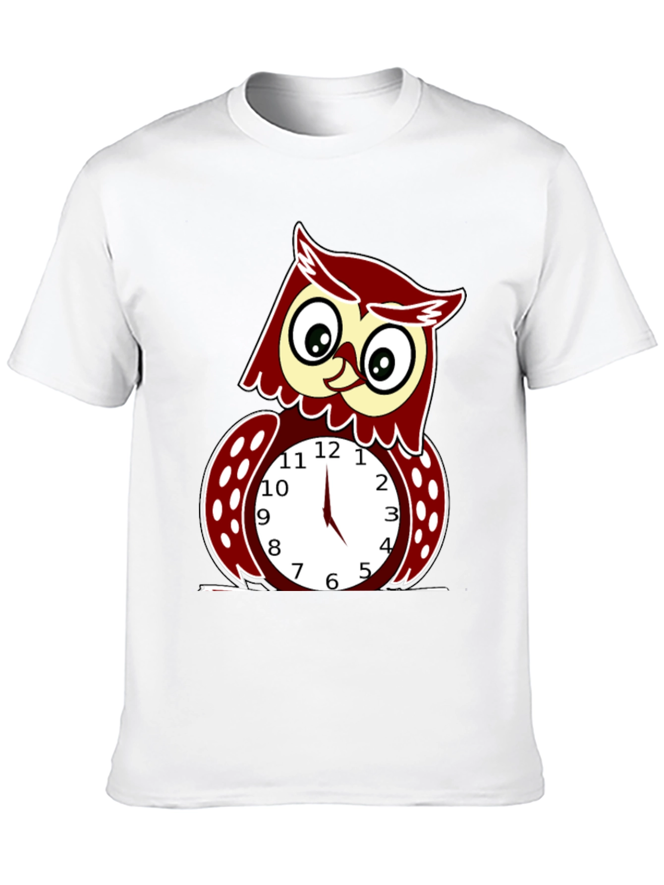 Black Funny Owl Clock Graphic T-Shirt - Mens view 10