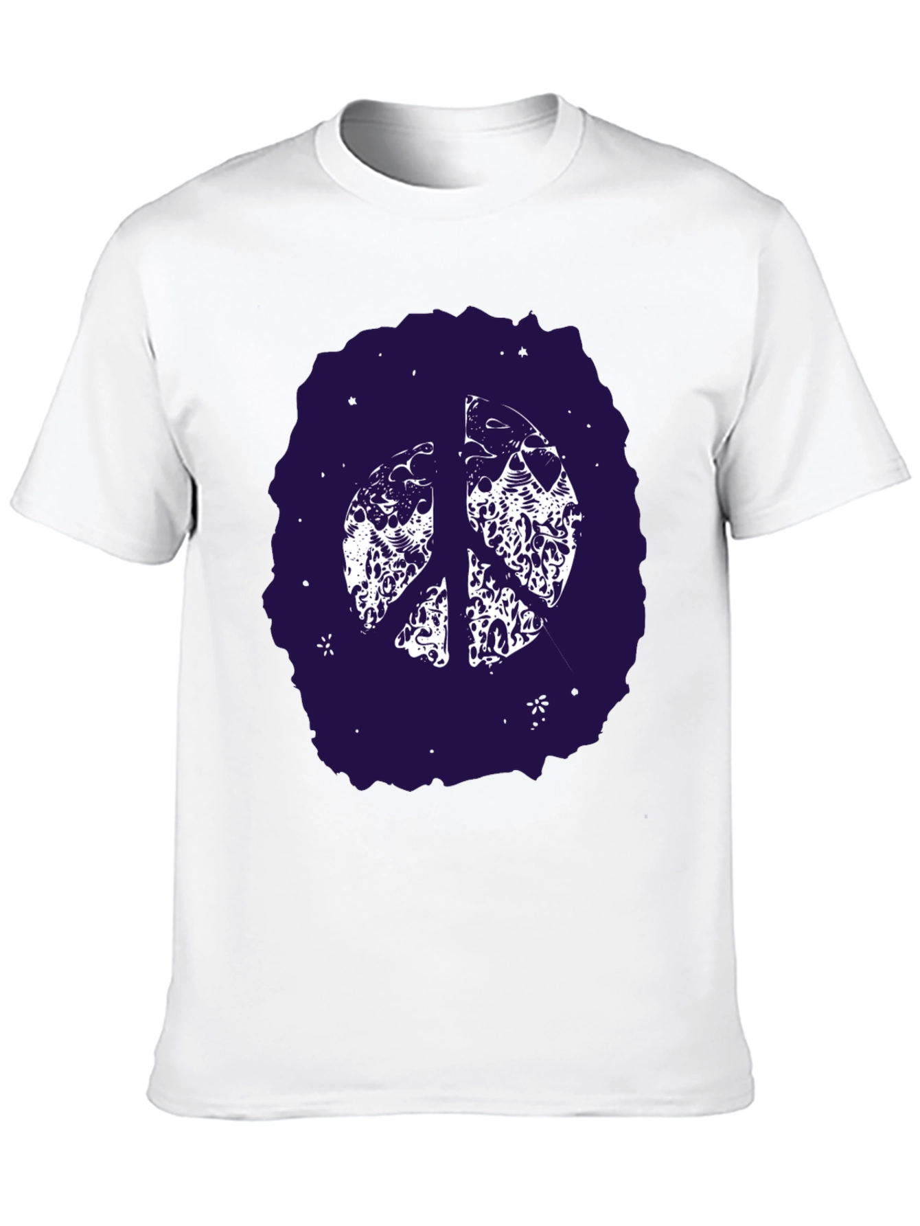 Black Peace Sign Graphic Tee - Black Cotton Comfort view 10