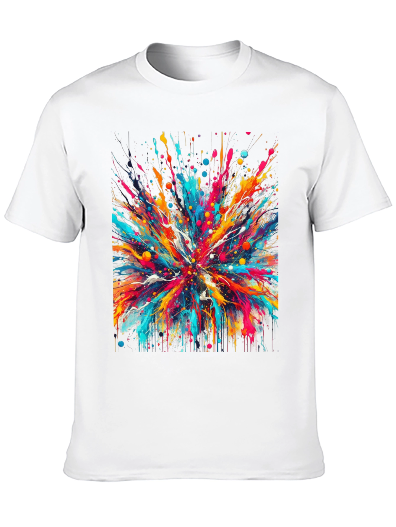 Black Colorful Splatter T-Shirt - Unique Artistic Design view 10