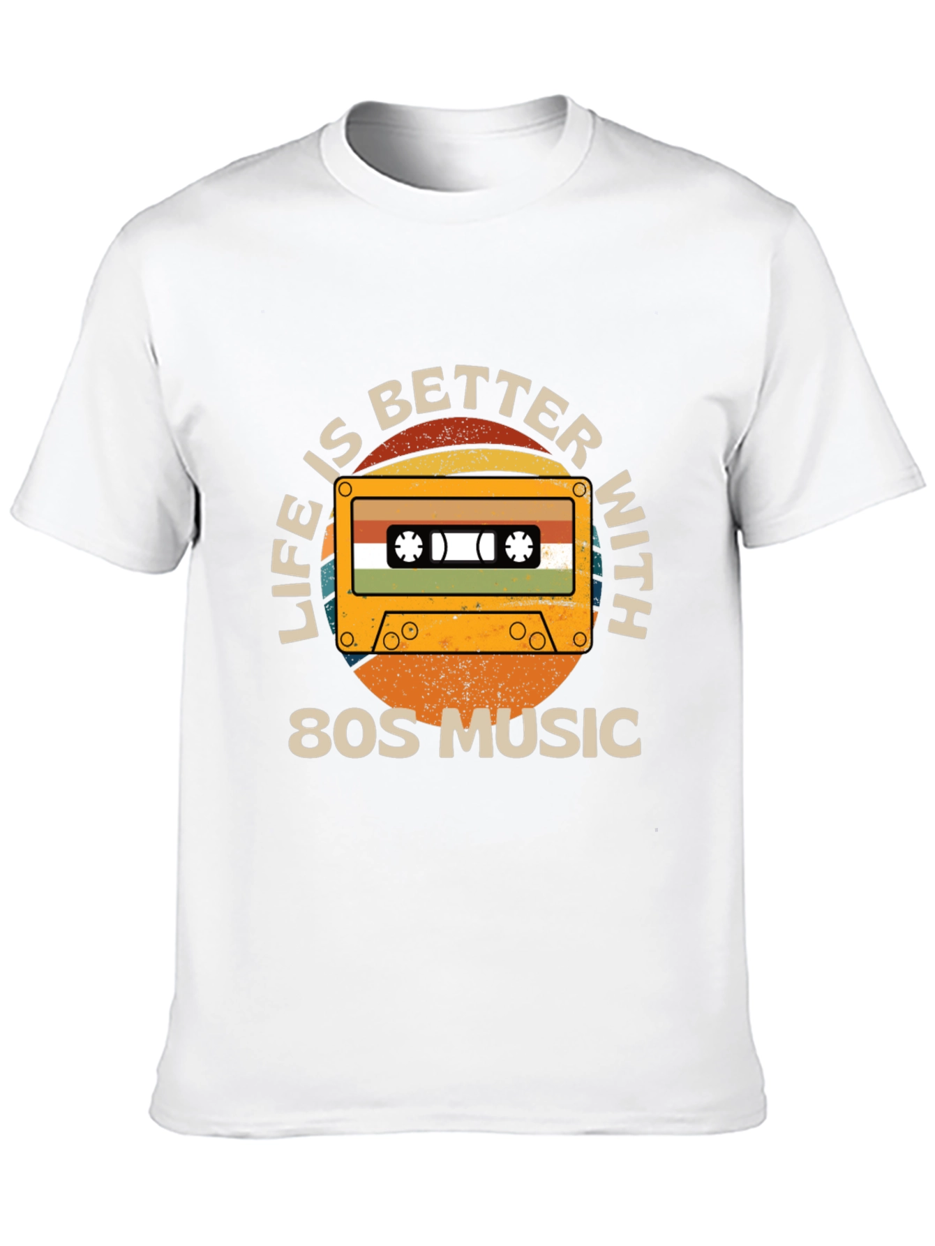 Black Retro 80s Music Cassette Graphic Tee view 10
