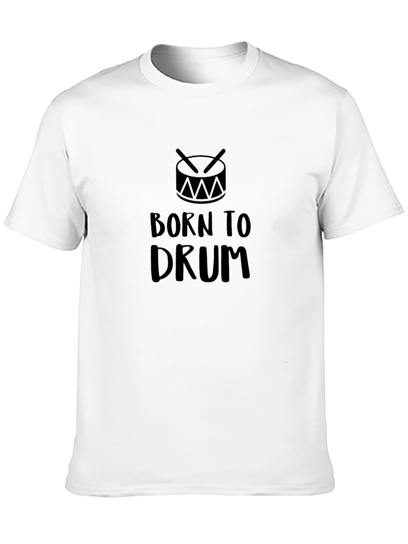 Black Born To Drum Black T-Shirt | Music Lover Tee view 10