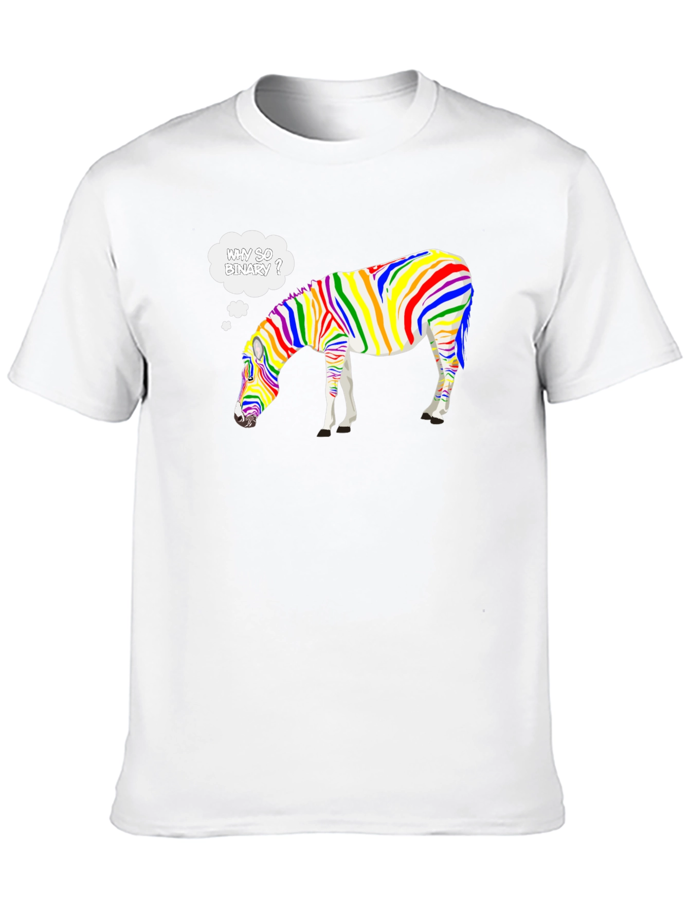 Black Why So Binary Zebra T-Shirt - Rainbow Pride Tee view 10