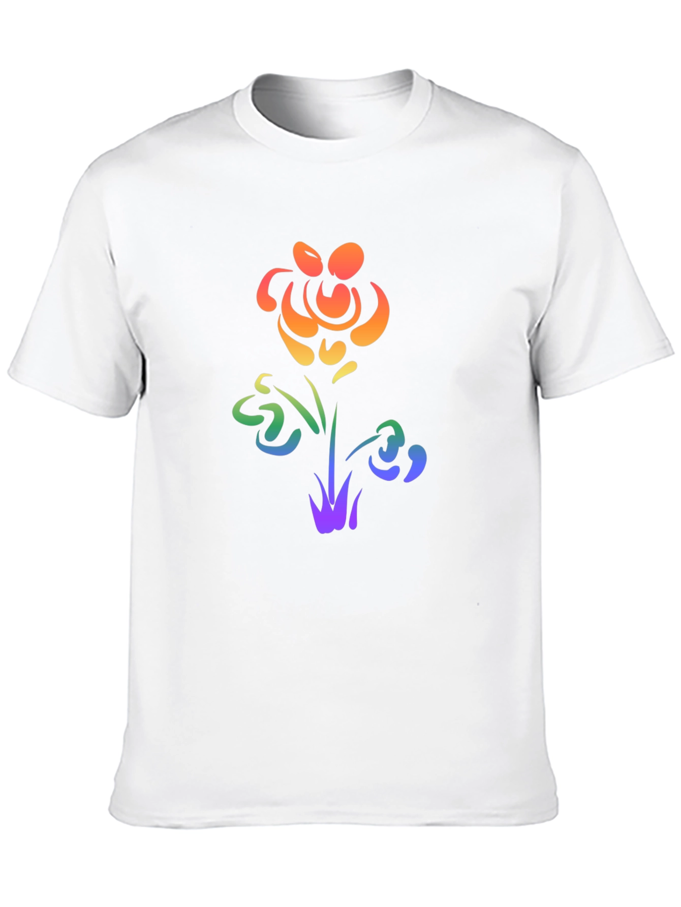 Black Rainbow Flower Graphic Tee - Pride Apparel view 10