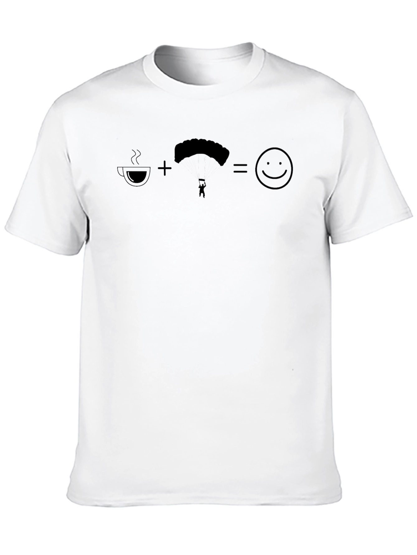 Black Coffee Plus Skydiving Equals Happiness T-Shirt view 10