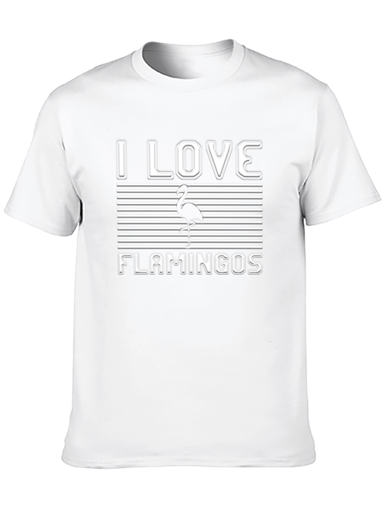 Black I Love Flamingos Graphic Tee - Novelty Design view 10