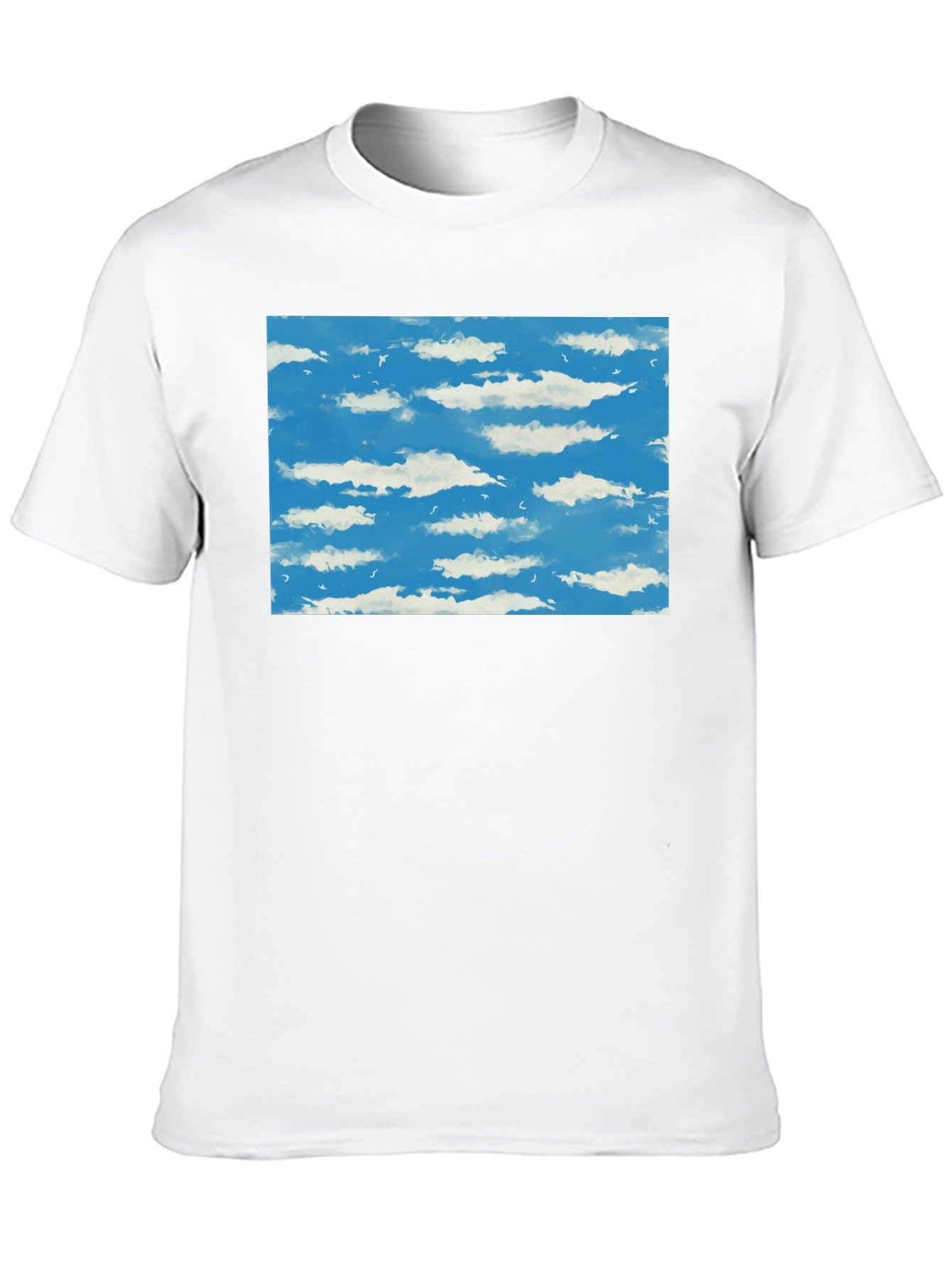 Black Cloudscape Graphic Tee - Sky Blue Print on Black view 10
