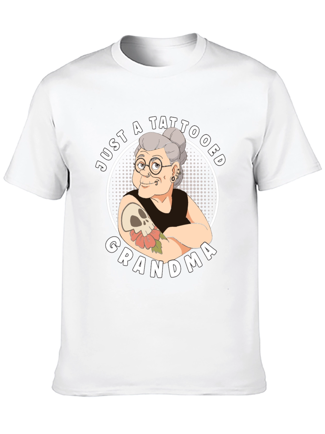 Black Tattooed Grandma T-Shirt - Funny Graphic Tee view 10