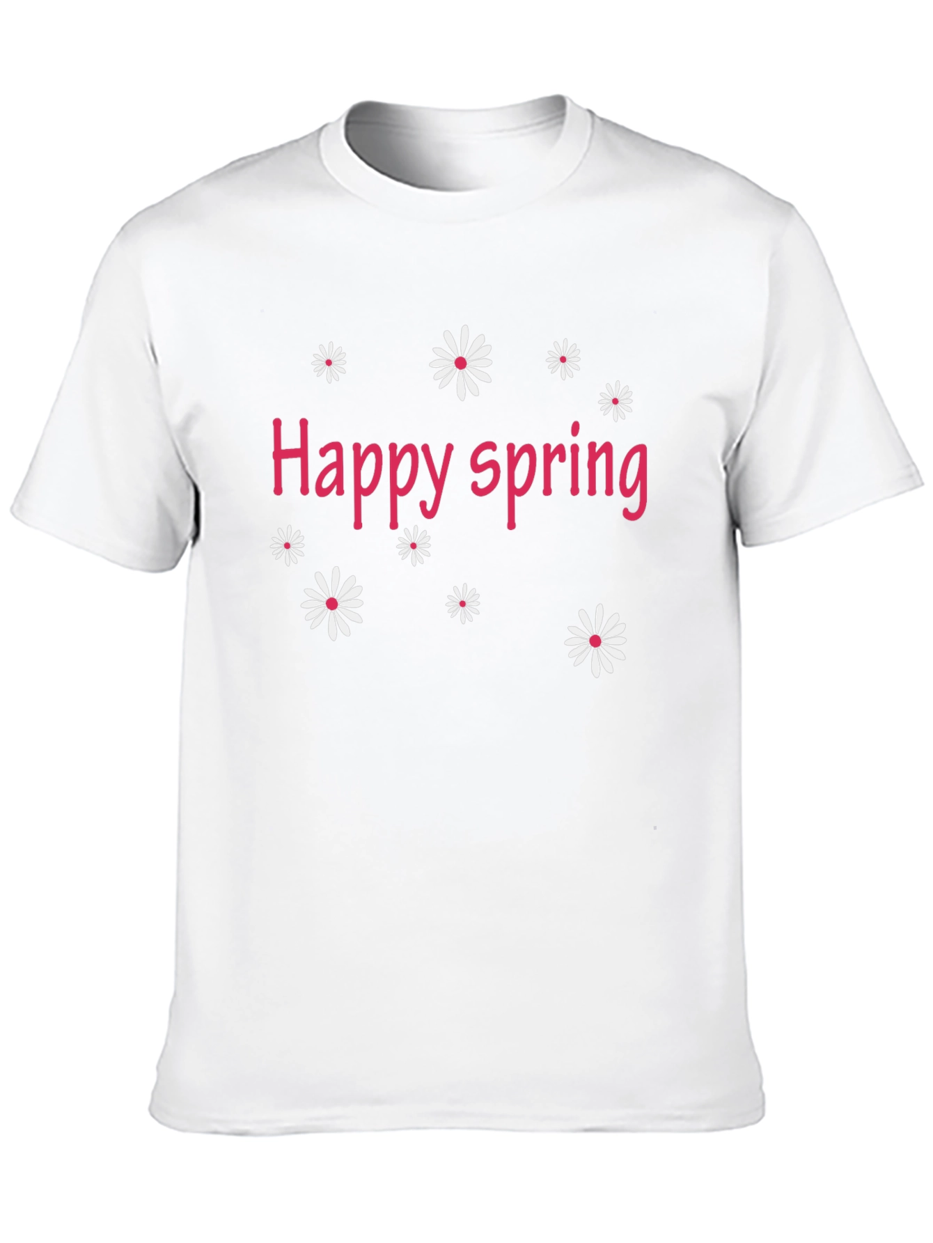 Black Happy Spring Black T-Shirt - Floral Design view 10