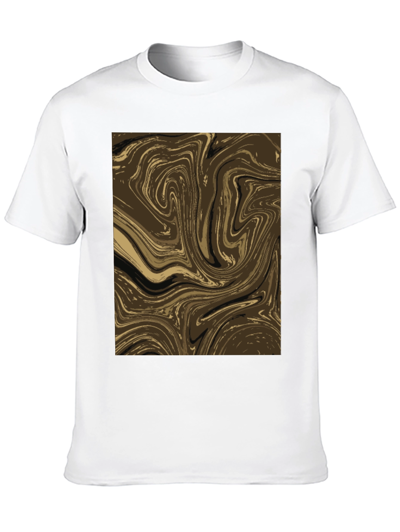 Black Abstract Swirl Graphic Tee - Brown view 10