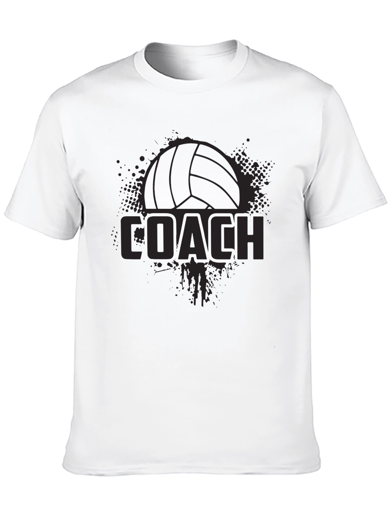 Black Volleyball Coach Graphic T-Shirt view 10