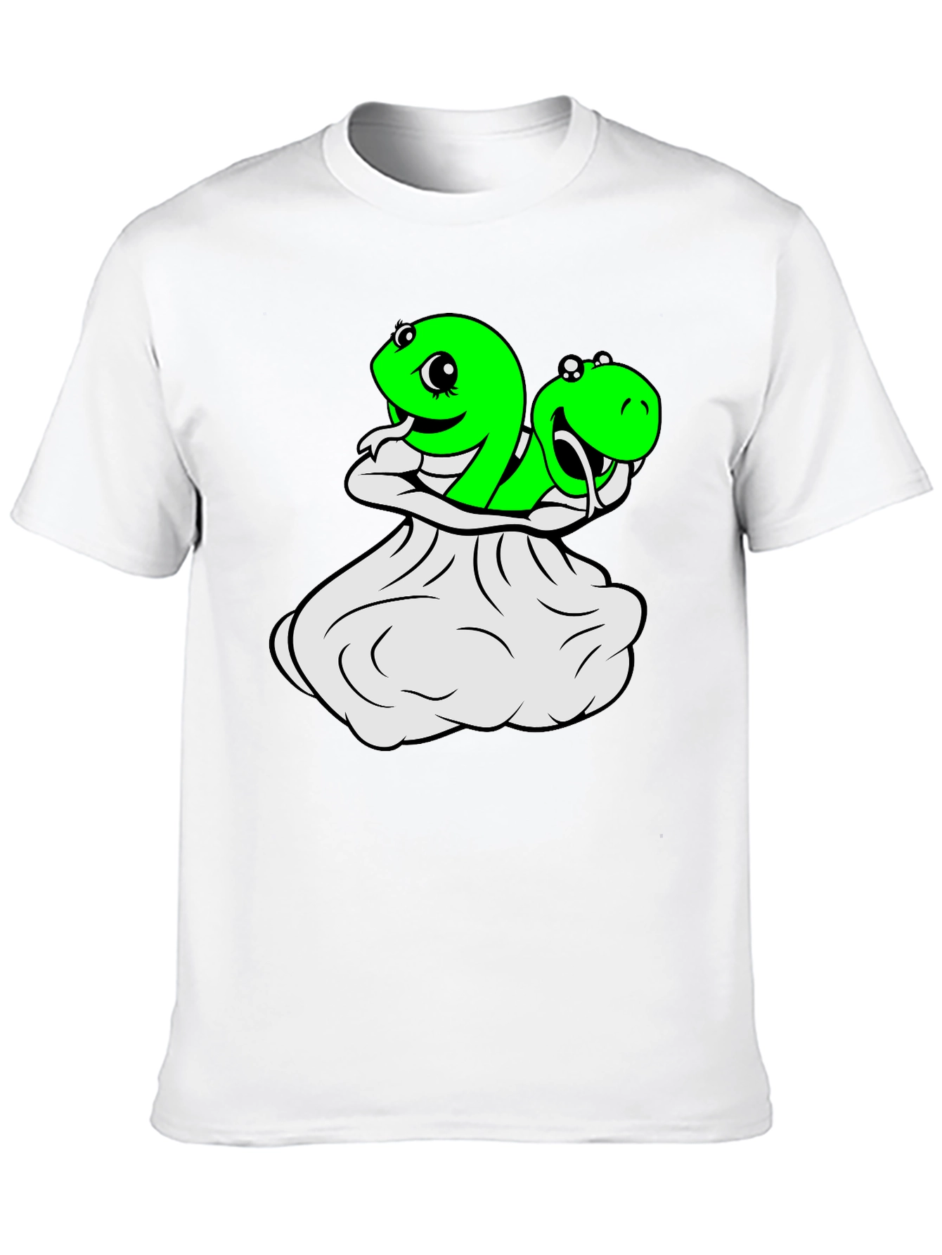 Black Funny Snake T-Shirt - Cartoon Snakes in a Sack! view 10