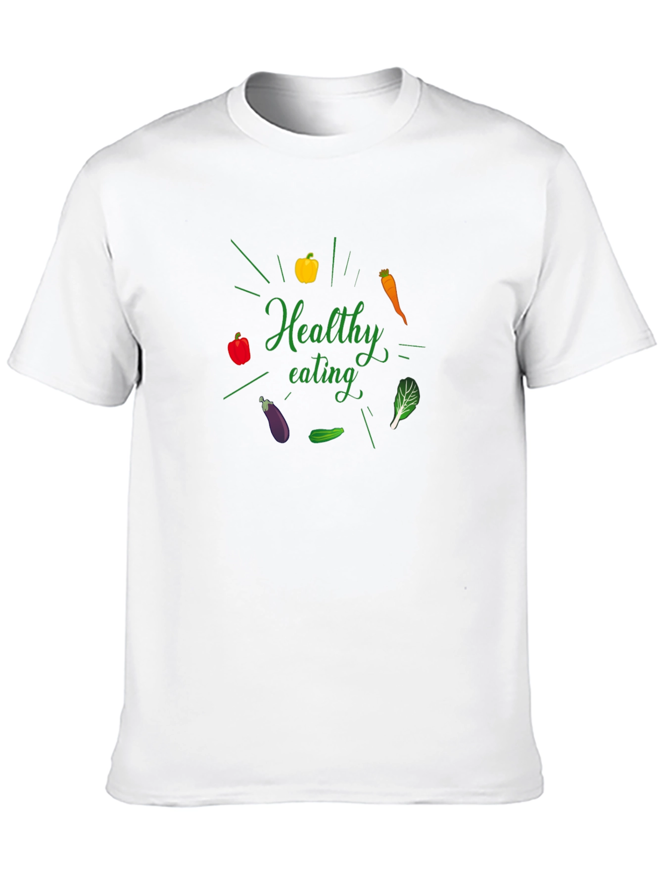 Black Healthy Eating T-Shirt - Eat Your Veggies! view 10
