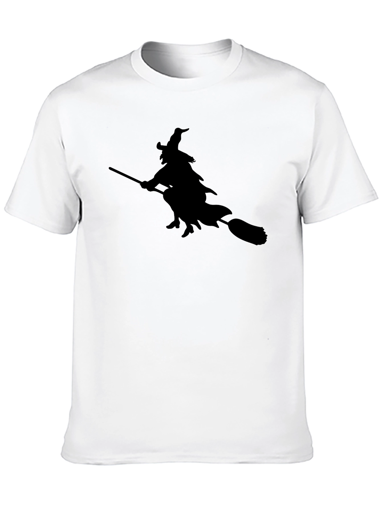 Black Witch on Broom T-Shirt - Black Tee view 10