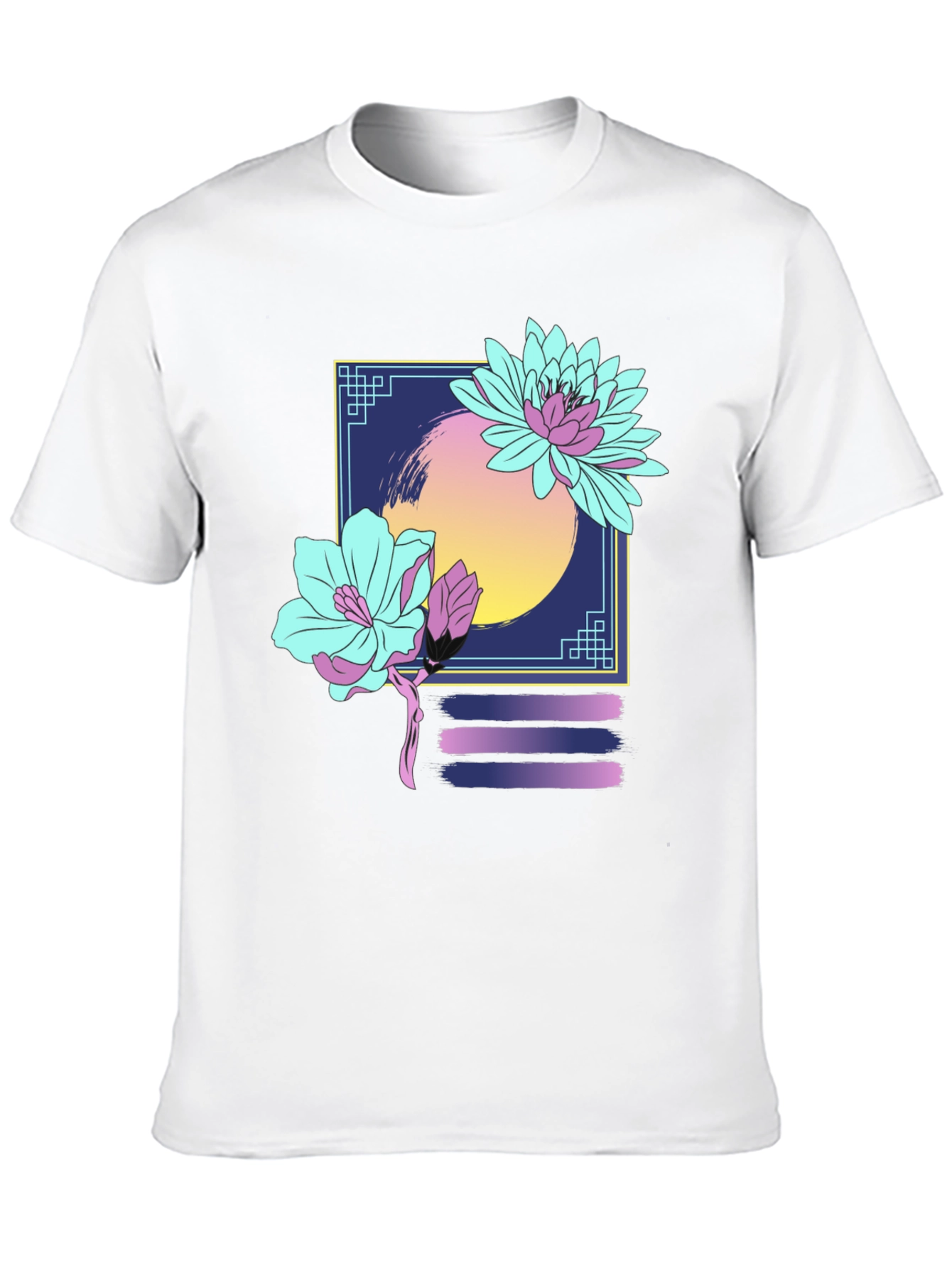 Black Floral Graphic T-Shirt - Retro Aesthetic Design view 10