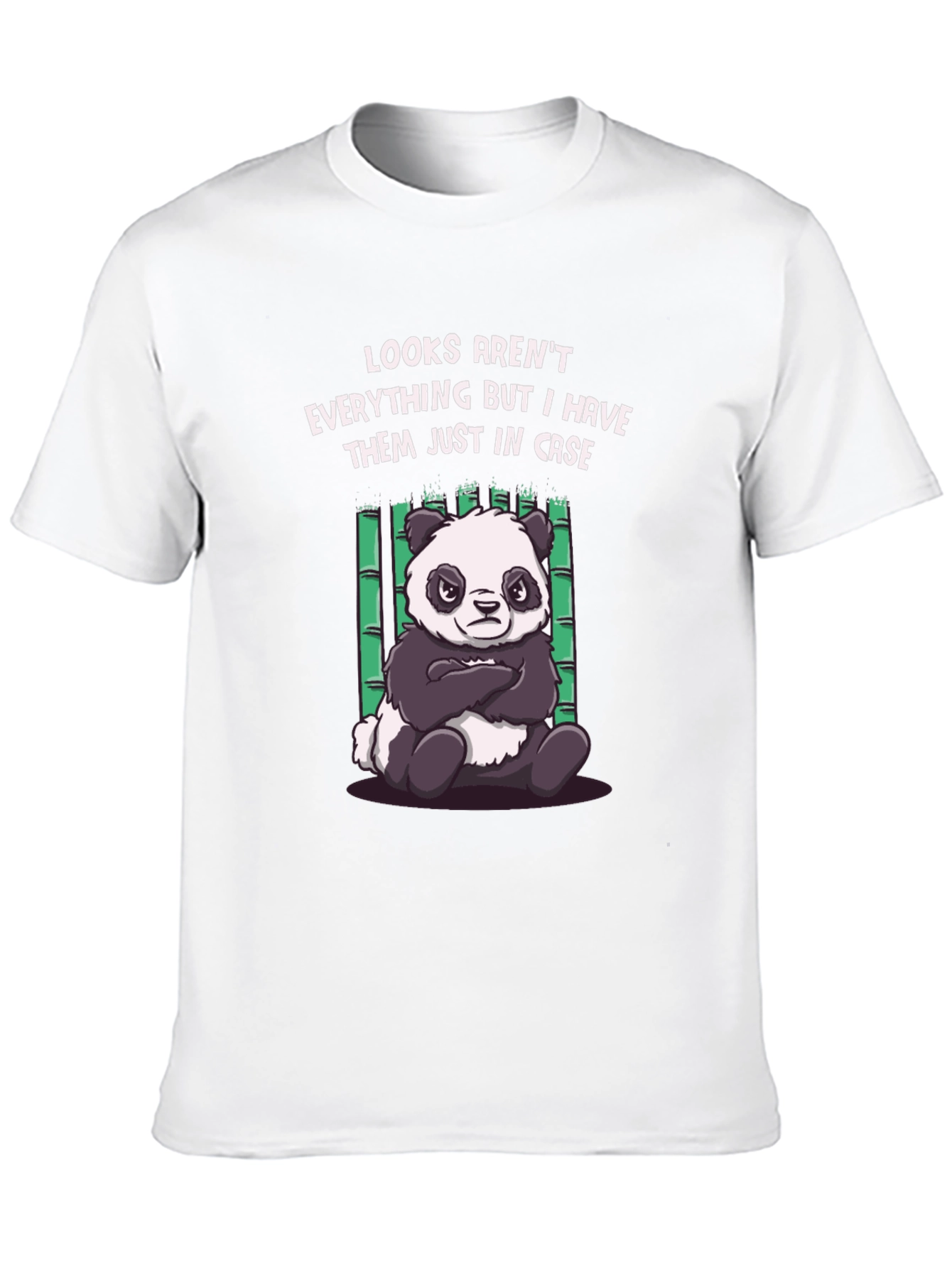 Black Funny Panda T-Shirt: Looks Aren't Everything view 10