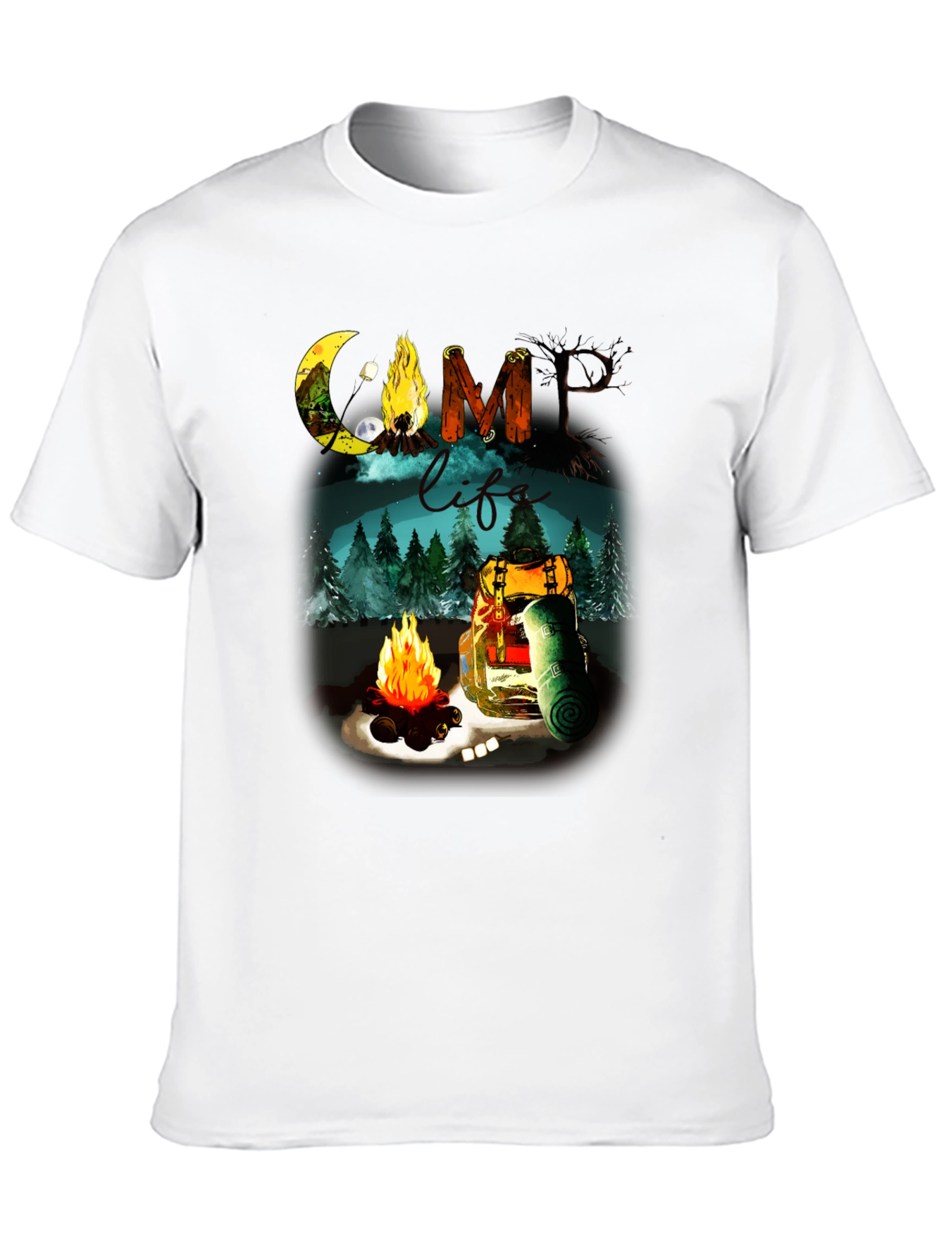 Black Camping Life Graphic Tee - Black Outdoor Adventure Shirt view 10