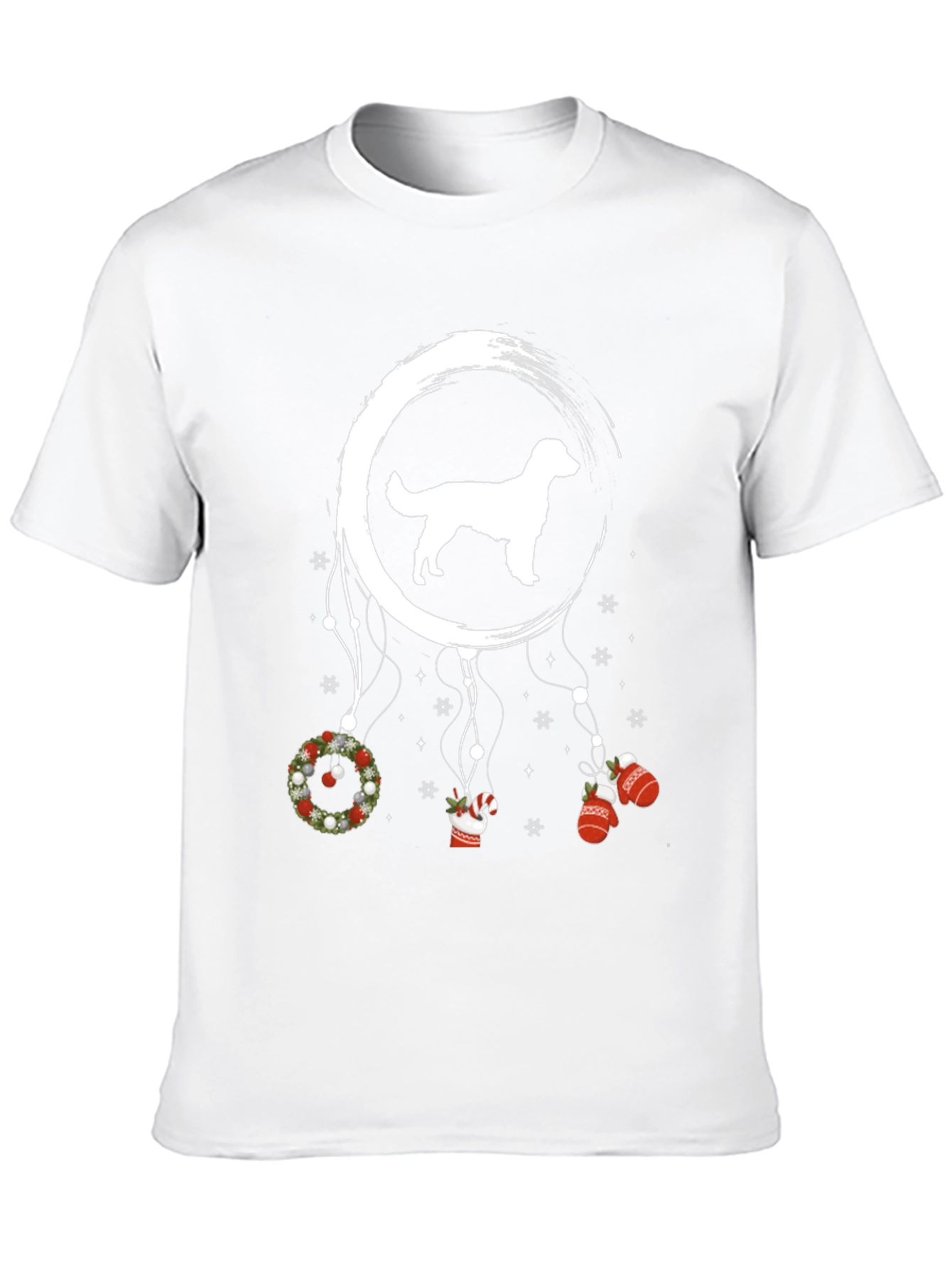 Black Holiday Dog T-Shirt Dream Catcher Design view 10