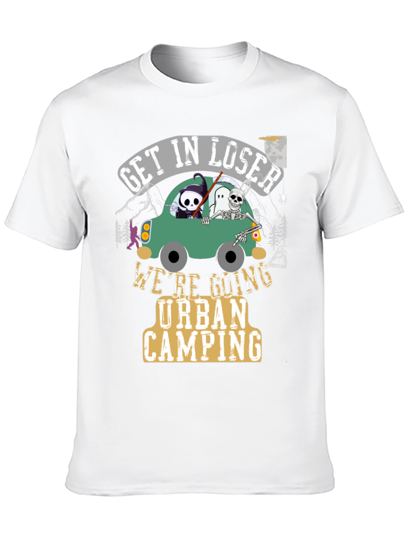 Black Get In Loser Urban Camping T-Shirt view 10