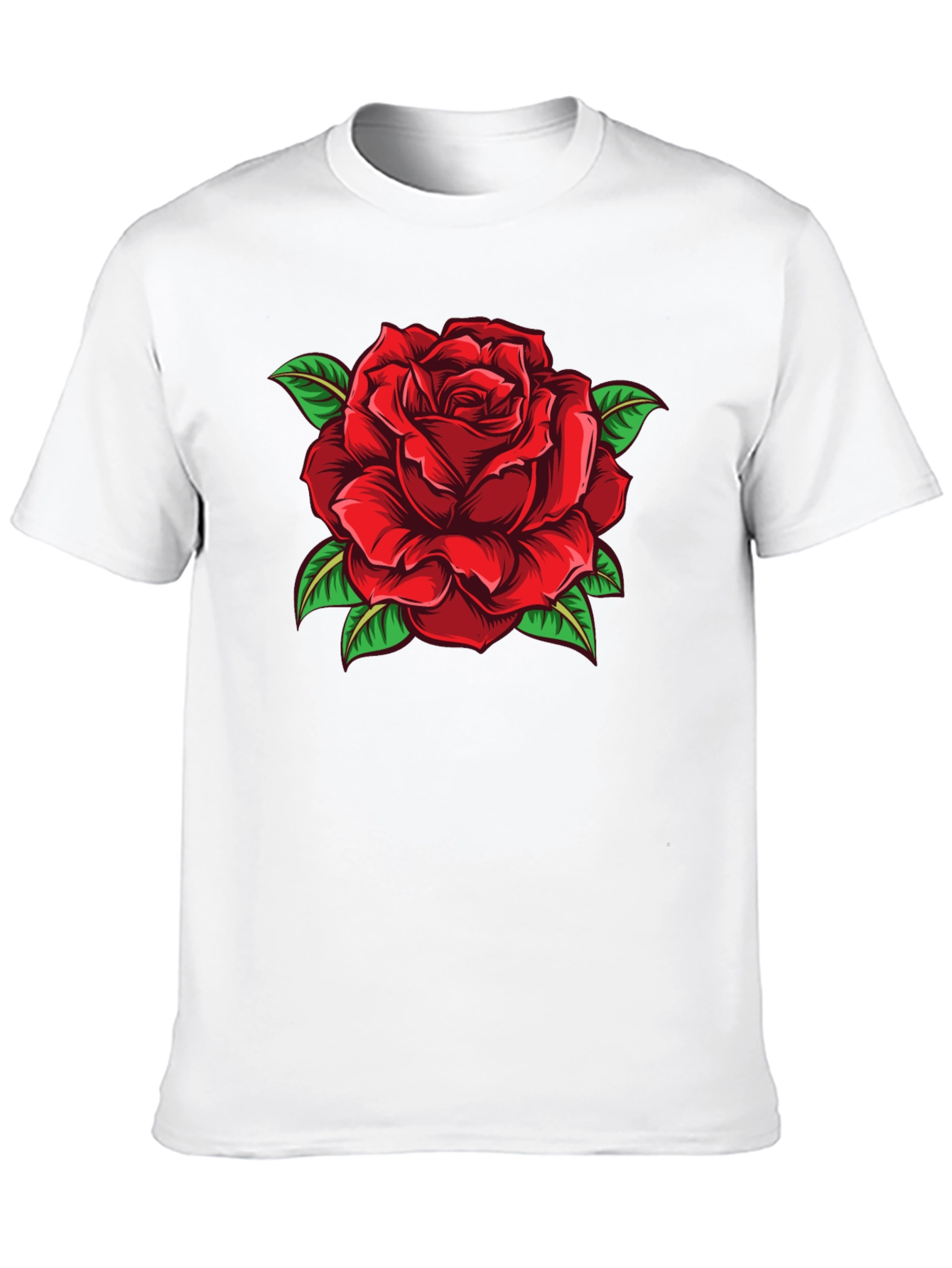 Black Red Rose Graphic Print Black T-Shirt view 10