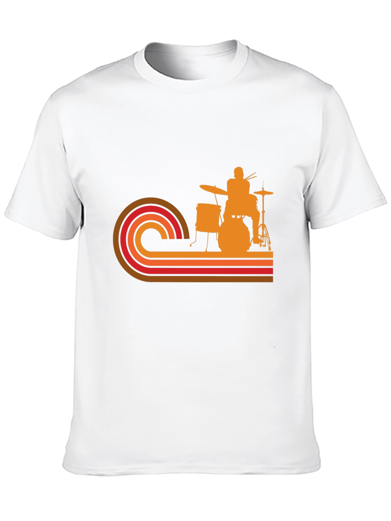 Black Retro Drummer T-Shirt - Vintage Style Music Tee view 10