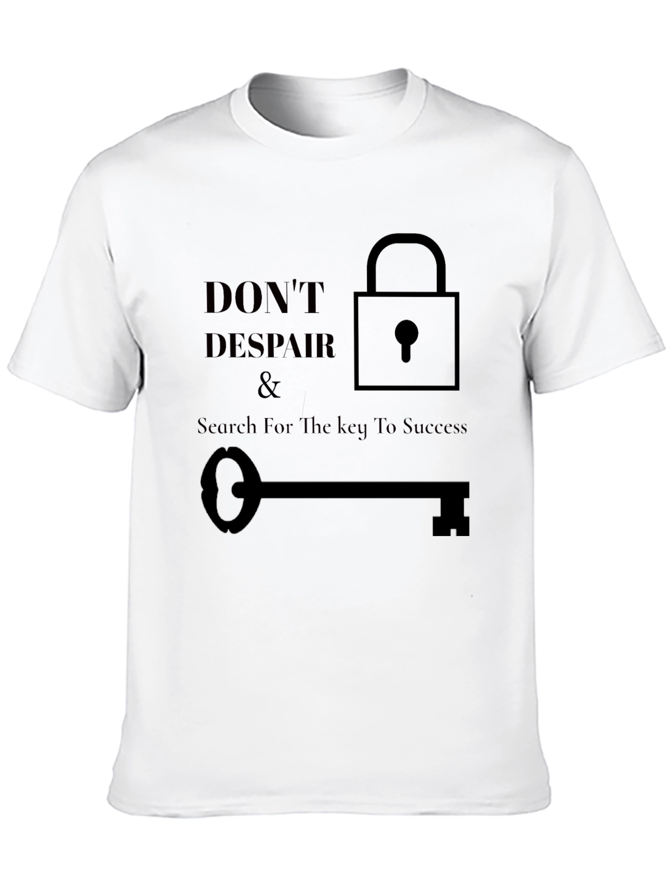 Black Don't Despair Tee: Key to Success Graphic T-Shirt view 10