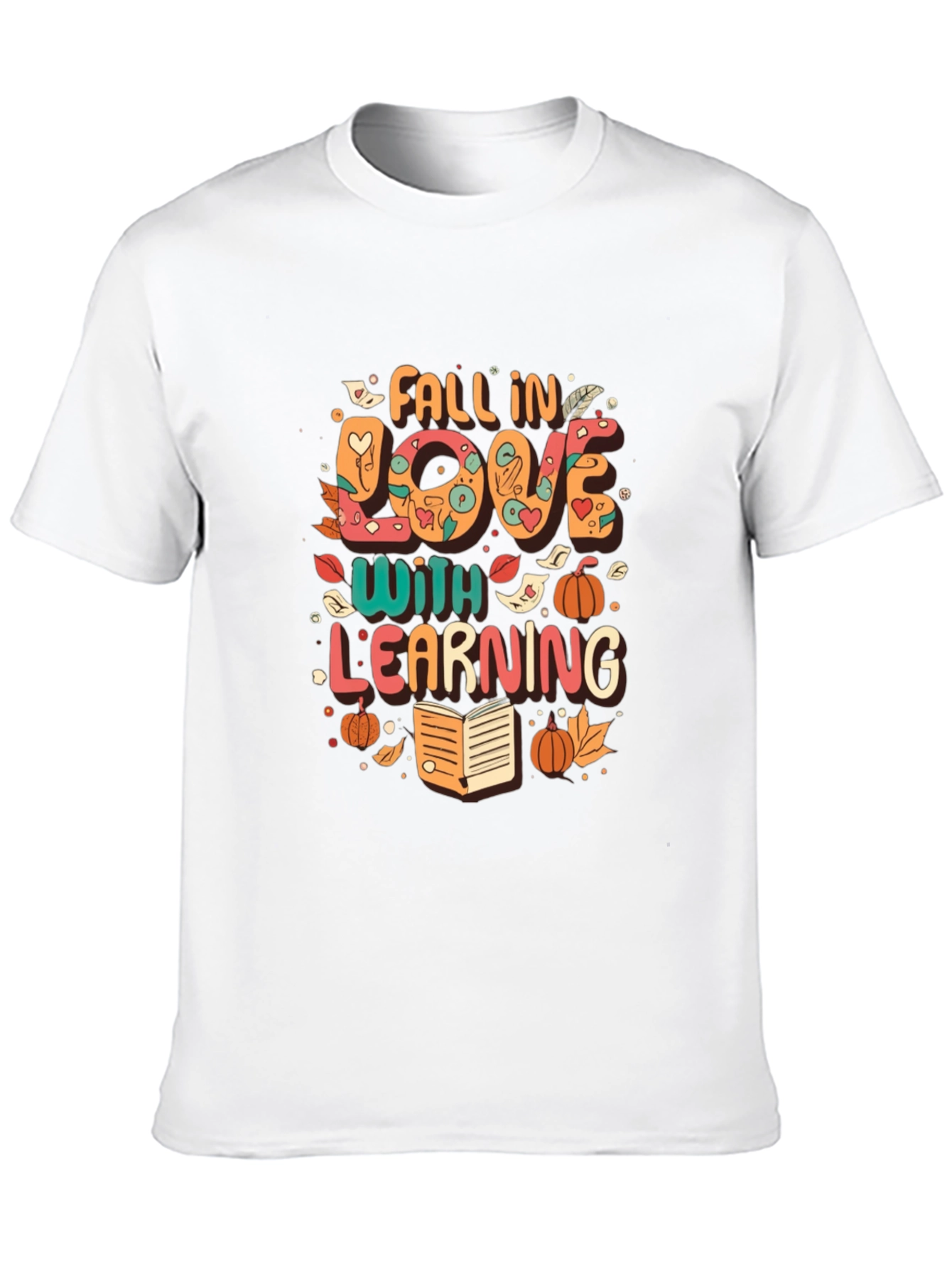 Black Fall In Love With Learning T-Shirt view 10