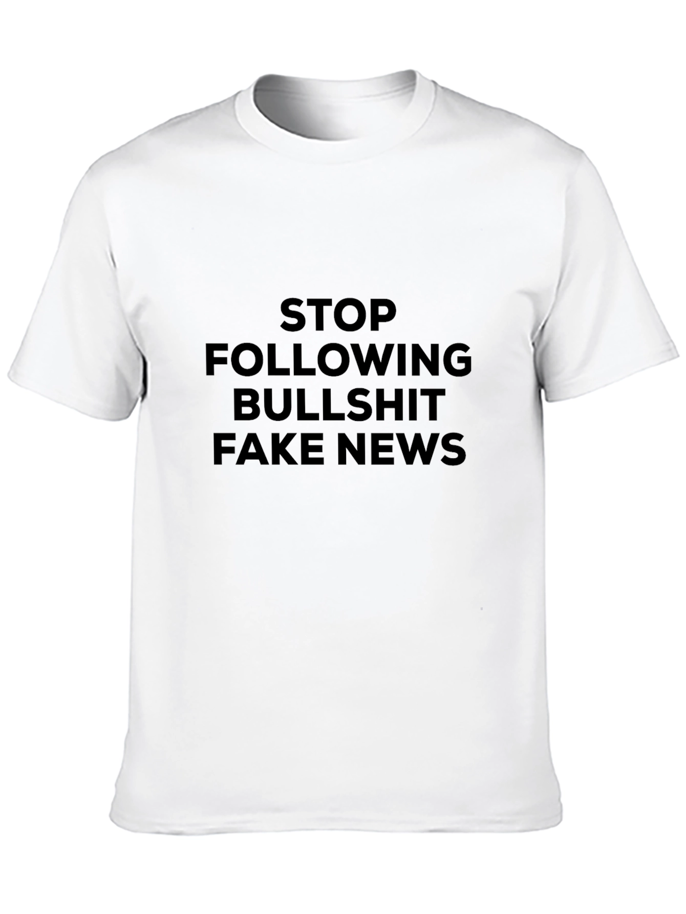 Black Stop Following Bullshit Fake News Graphic T-Shirt view 10