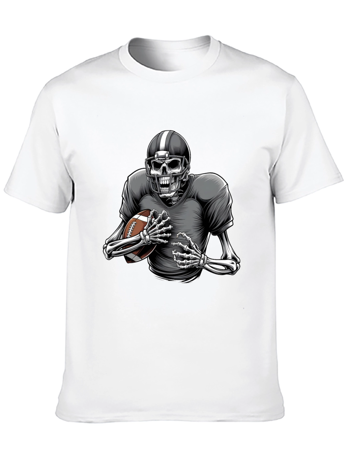 Black Skeleton Football Player Graphic Tee view 10