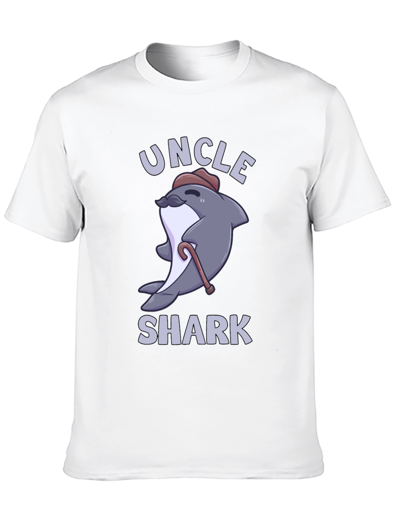 Black Uncle Shark Graphic Tee - Cute Cartoon Shark T-Shirt view 10
