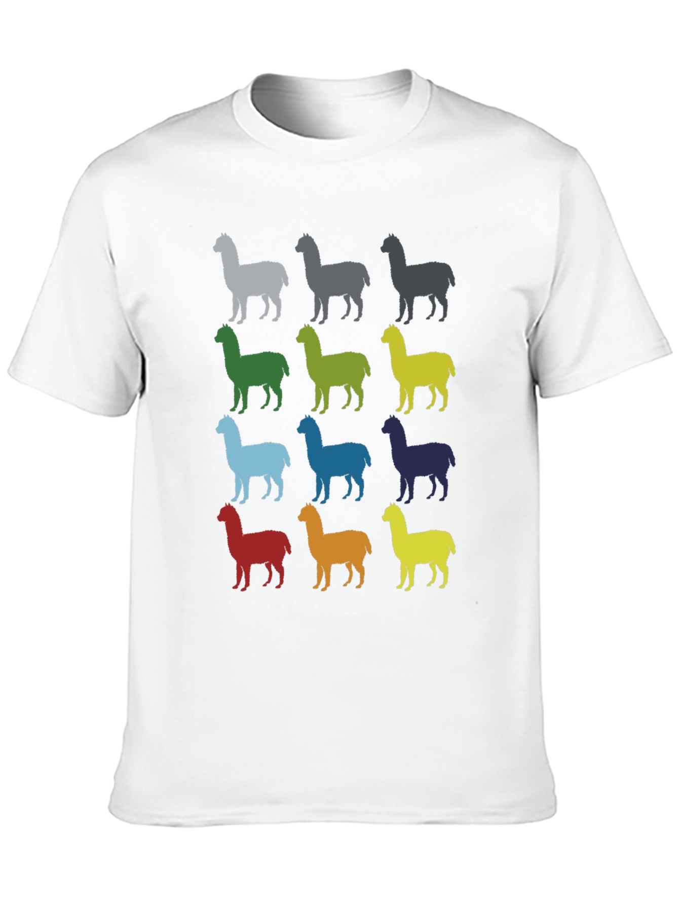 Black Colorful Alpaca Graphic T-Shirt view 10