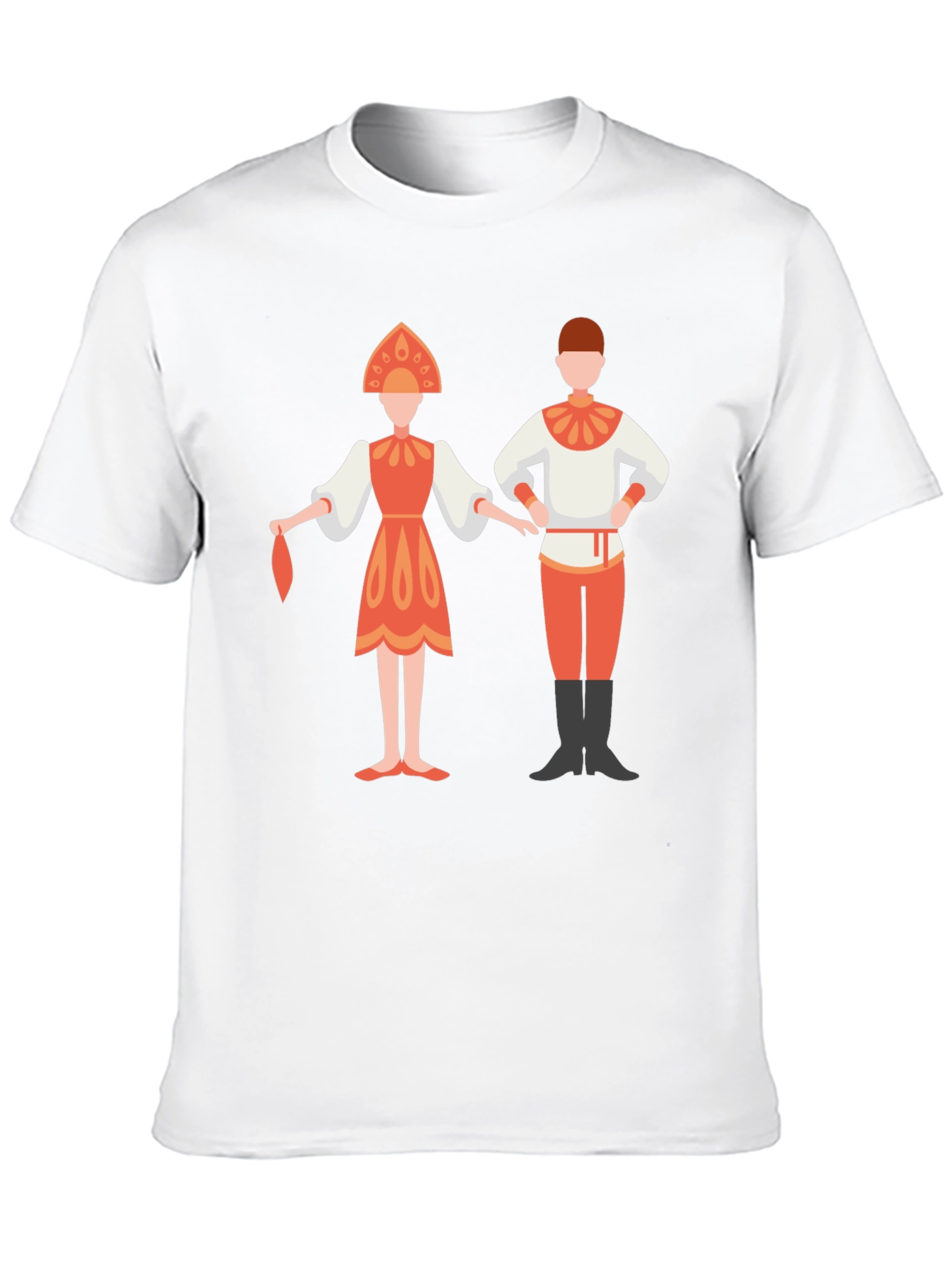 Black Russian Folk Dance Graphic Tee - Black Unisex Shirt view 10