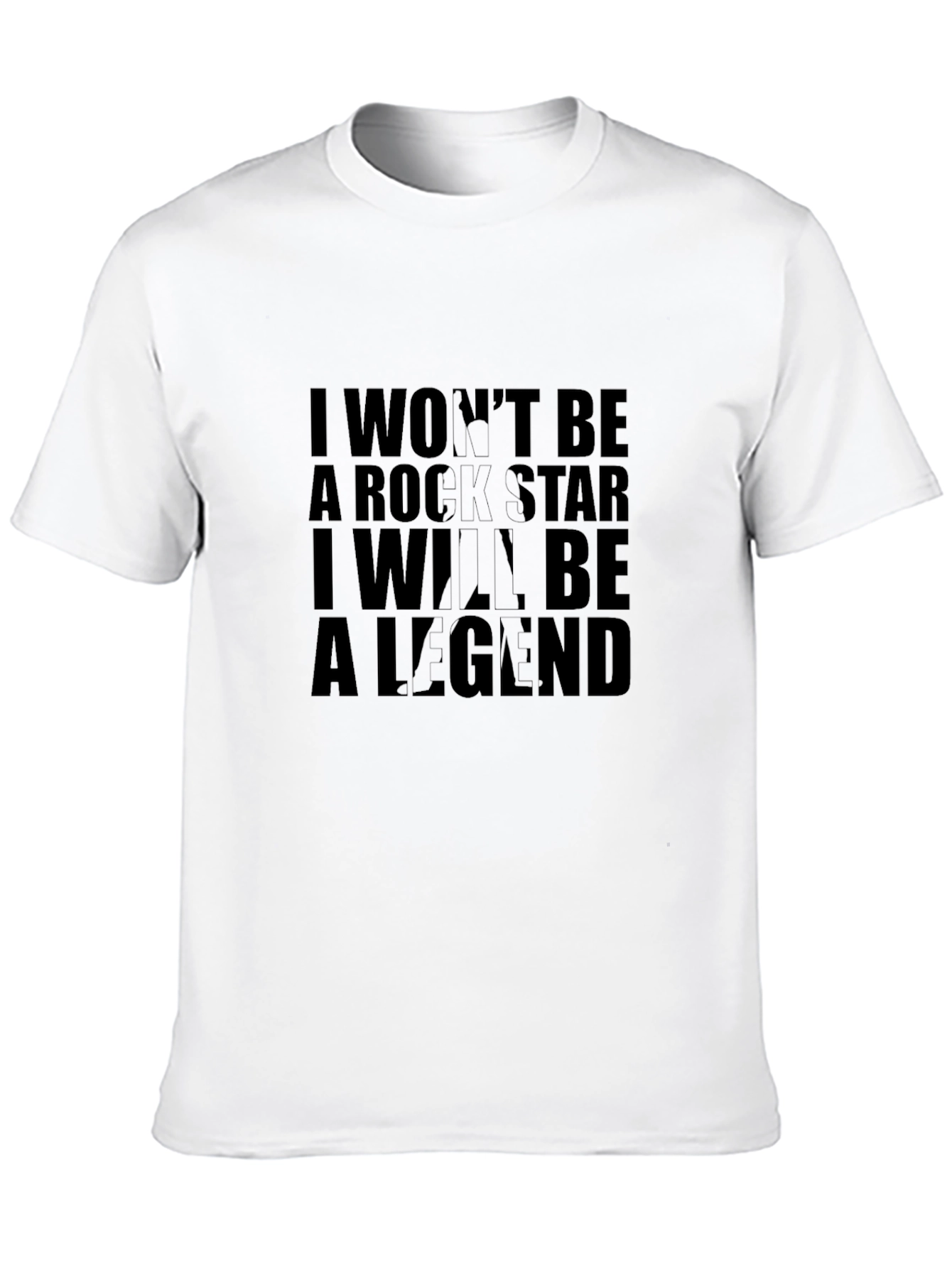 Black I Won't Be A Rock Star T-Shirt - Cotton Crew Neck view 10