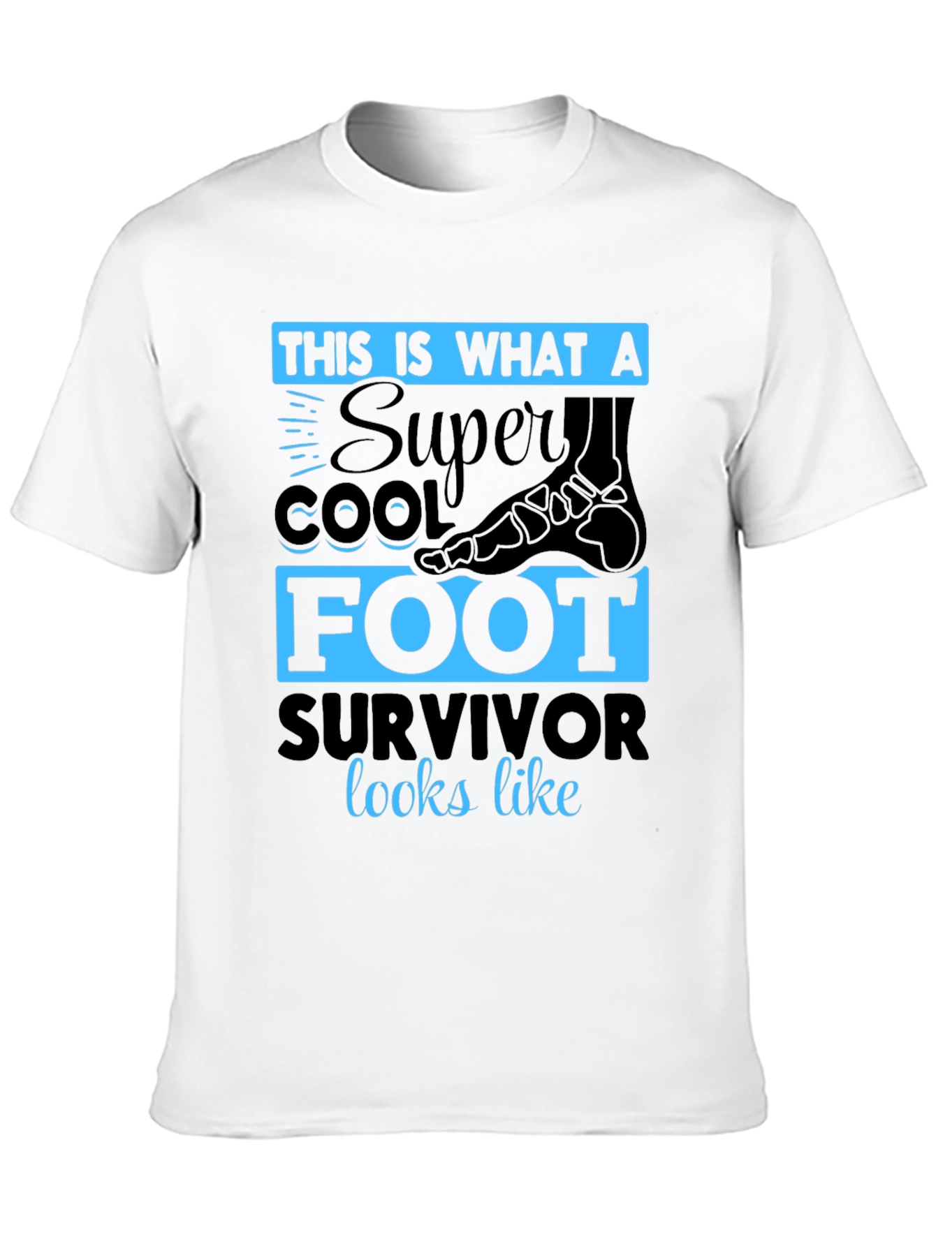 Black Super Cool Foot Survivor T-Shirt view 10