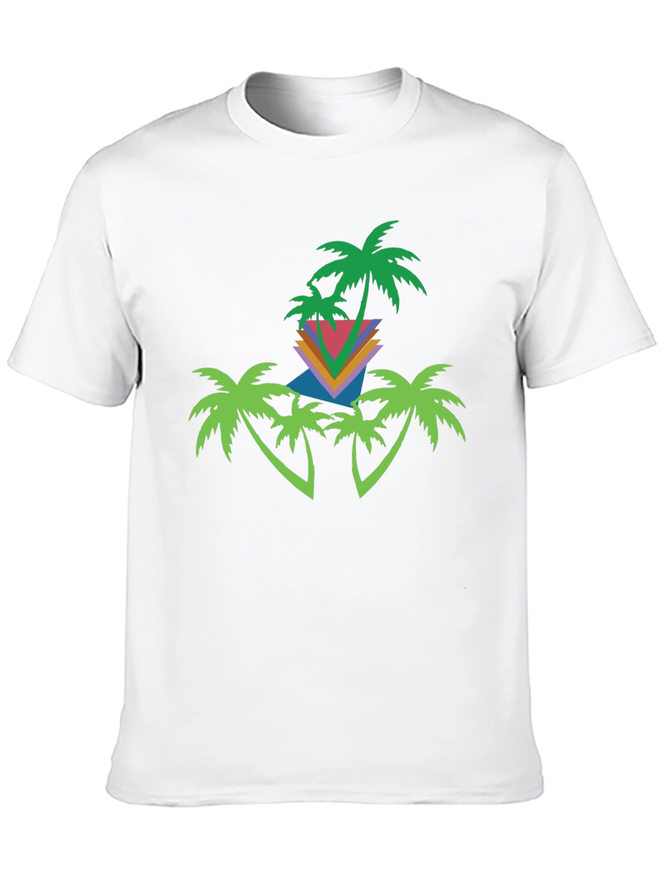 Black Retro Palm Tree Graphic Tee - Black Cotton Blend view 10