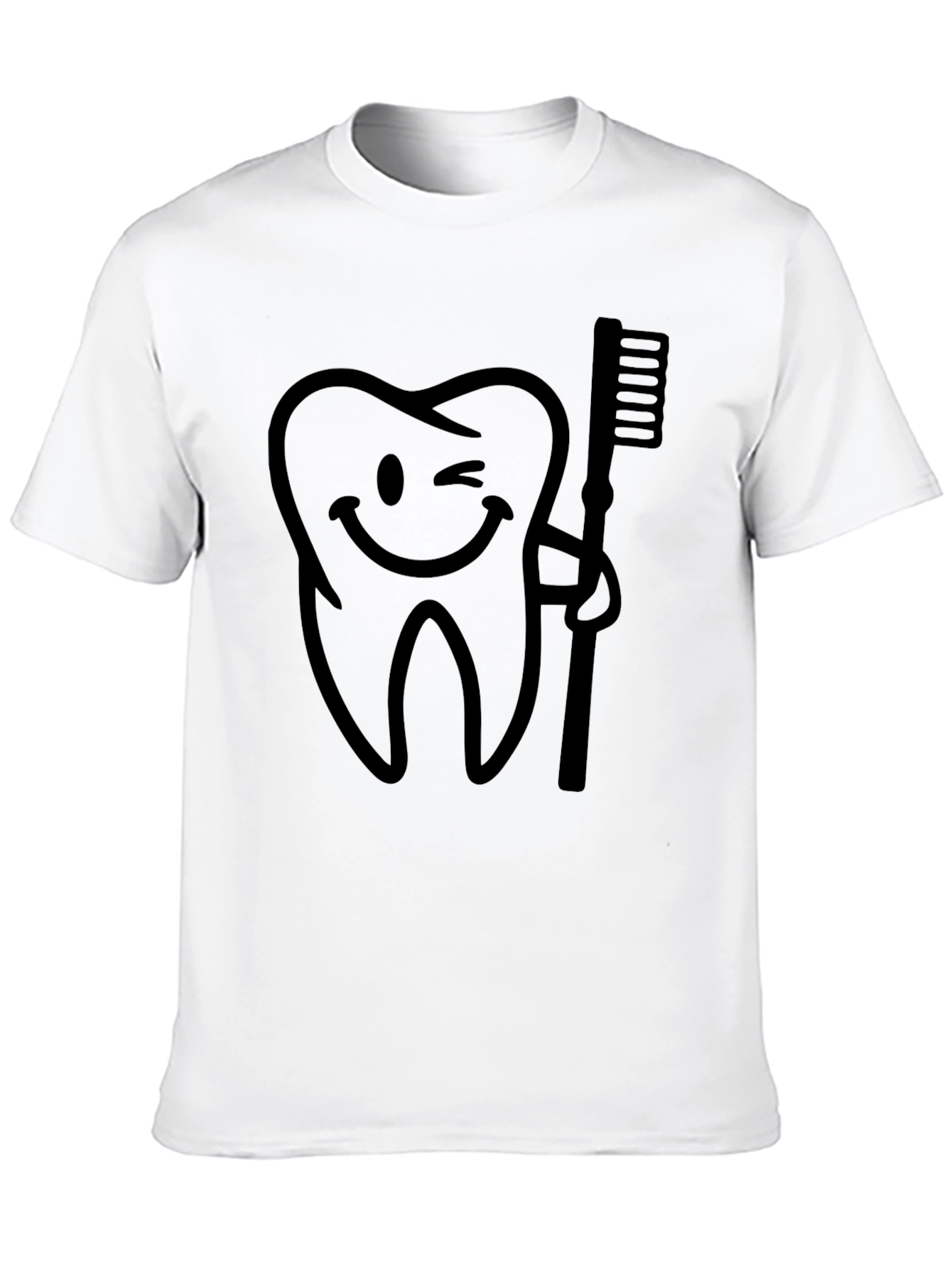 Black Funny Tooth & Brush Graphic Tee - Dental Humor Shirt view 10
