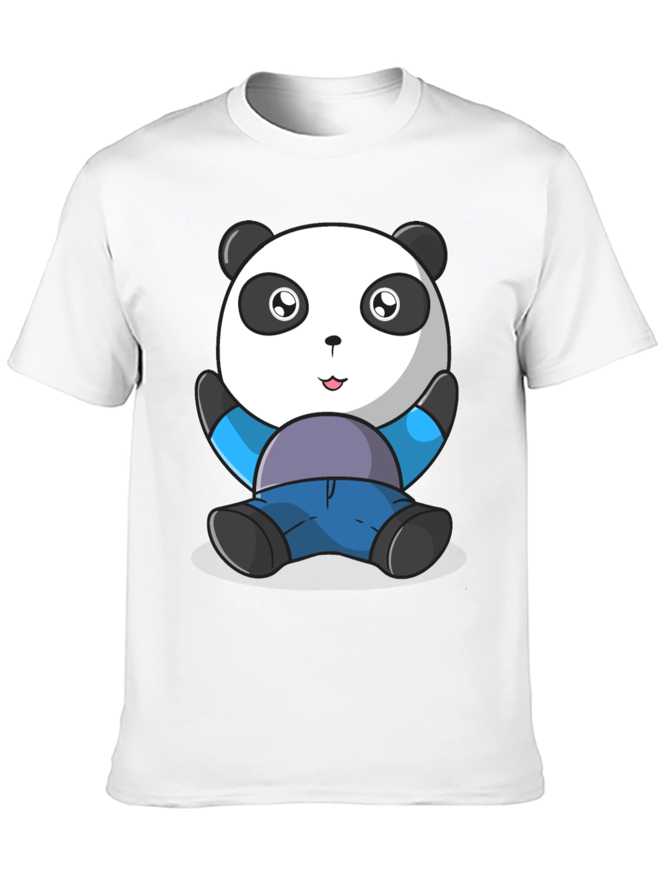 Black Cute Panda Bear Graphic T-Shirt view 10