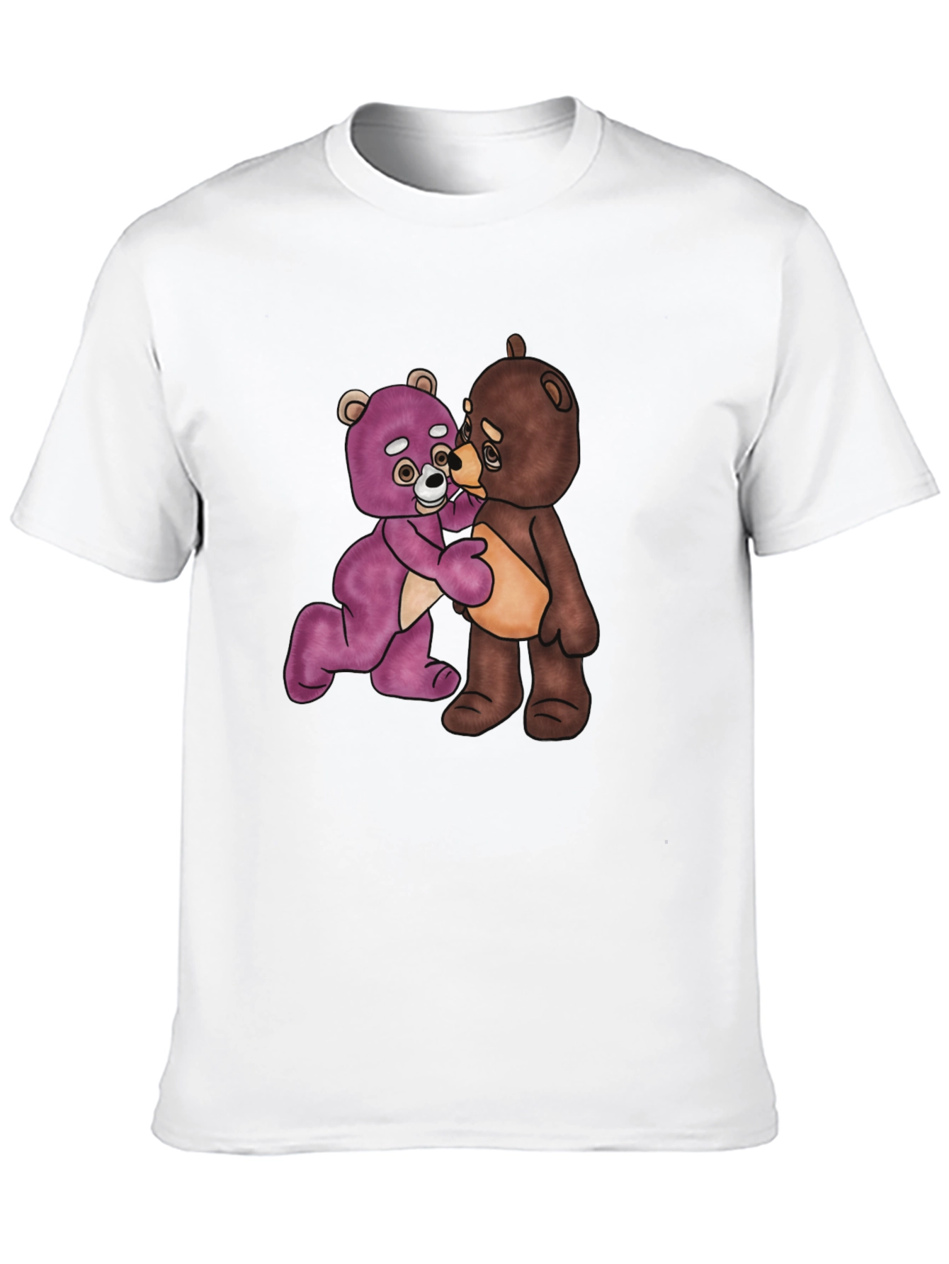 Black Teddy Bears Hug Graphic Black T-Shirt view 10