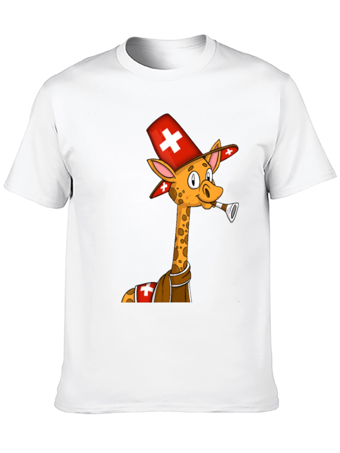 Black Swiss Giraffe T-Shirt - Unique Cartoon Design view 10