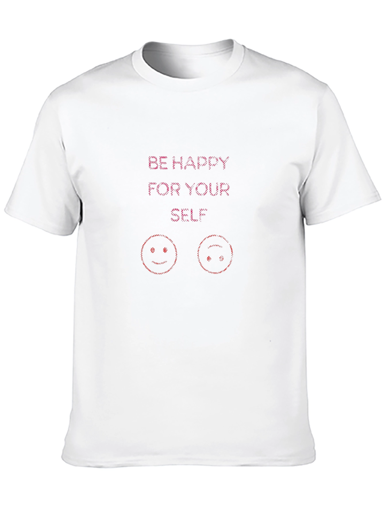 Black Be Happy T-Shirt - Black Crew Neck Tee with Positive Message view 10