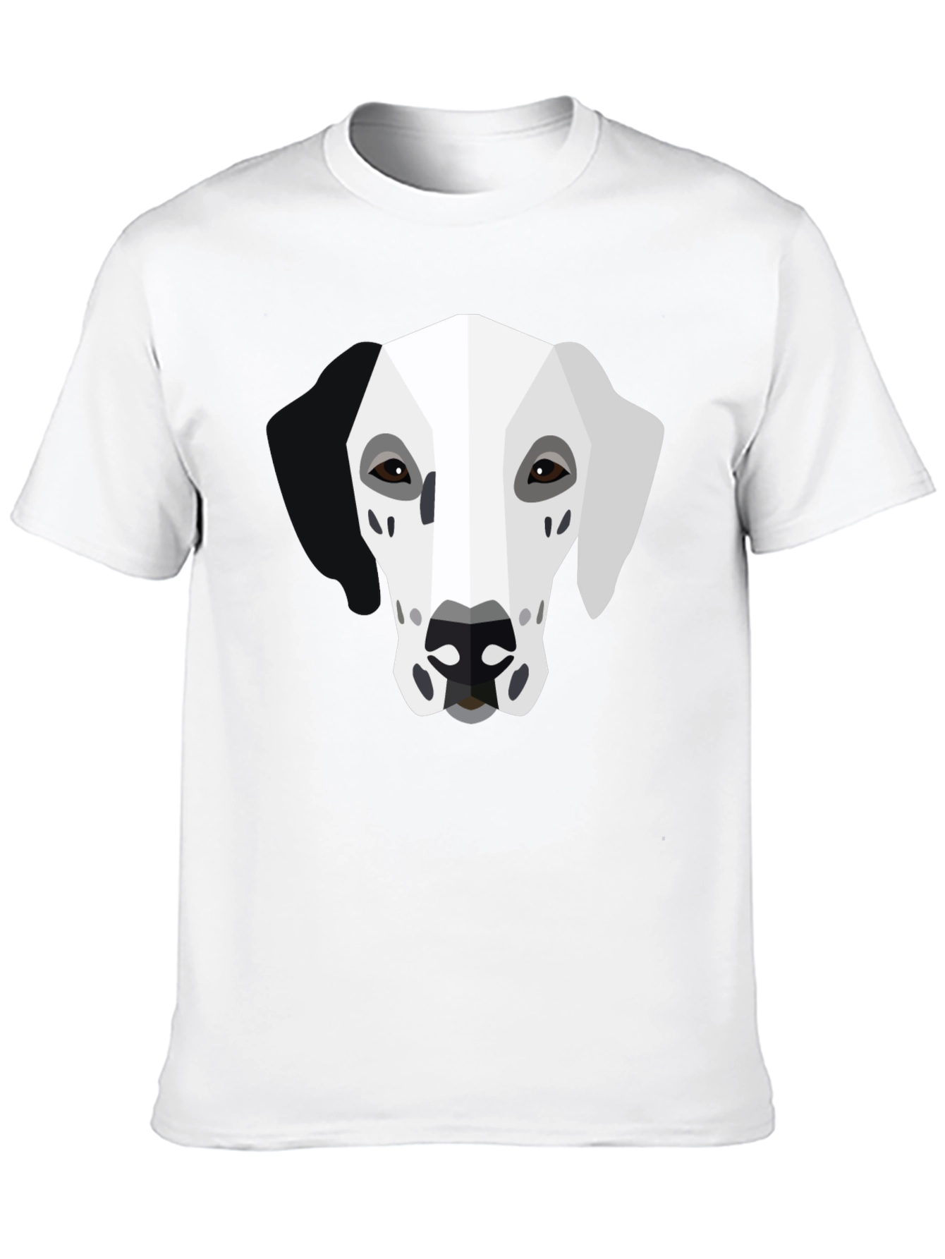 Black Geometric Dalmatian Graphic Tee - Unisex Black T-Shirt view 10