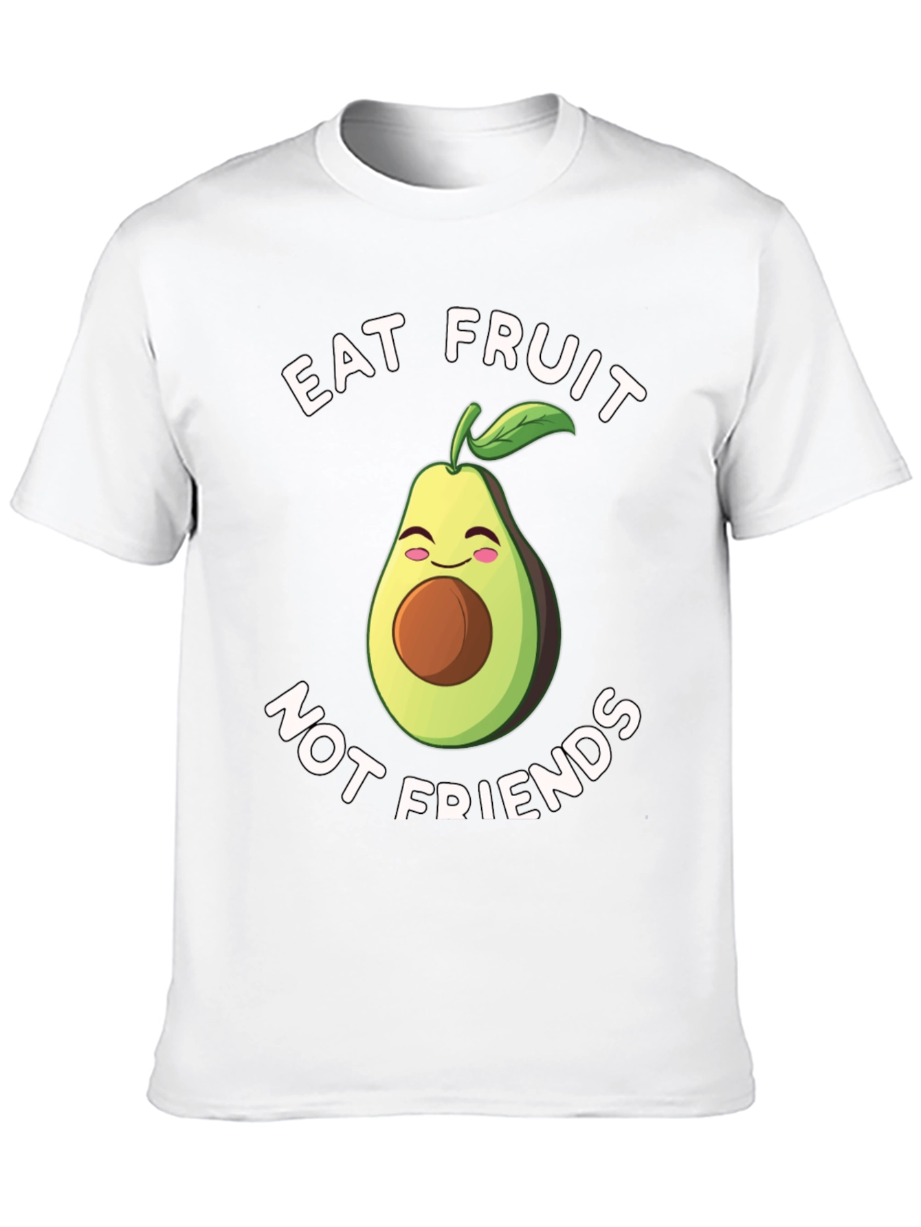 Black Eat Fruit Not Friends Avocado T-Shirt view 10