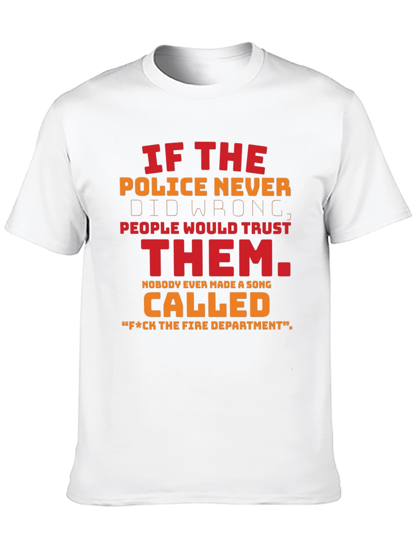 Black Funny Police & Fire Department T-Shirt view 10