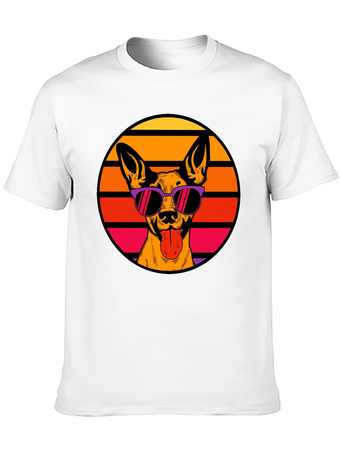 Black Cool Dog T-Shirt - Retro Style view 10