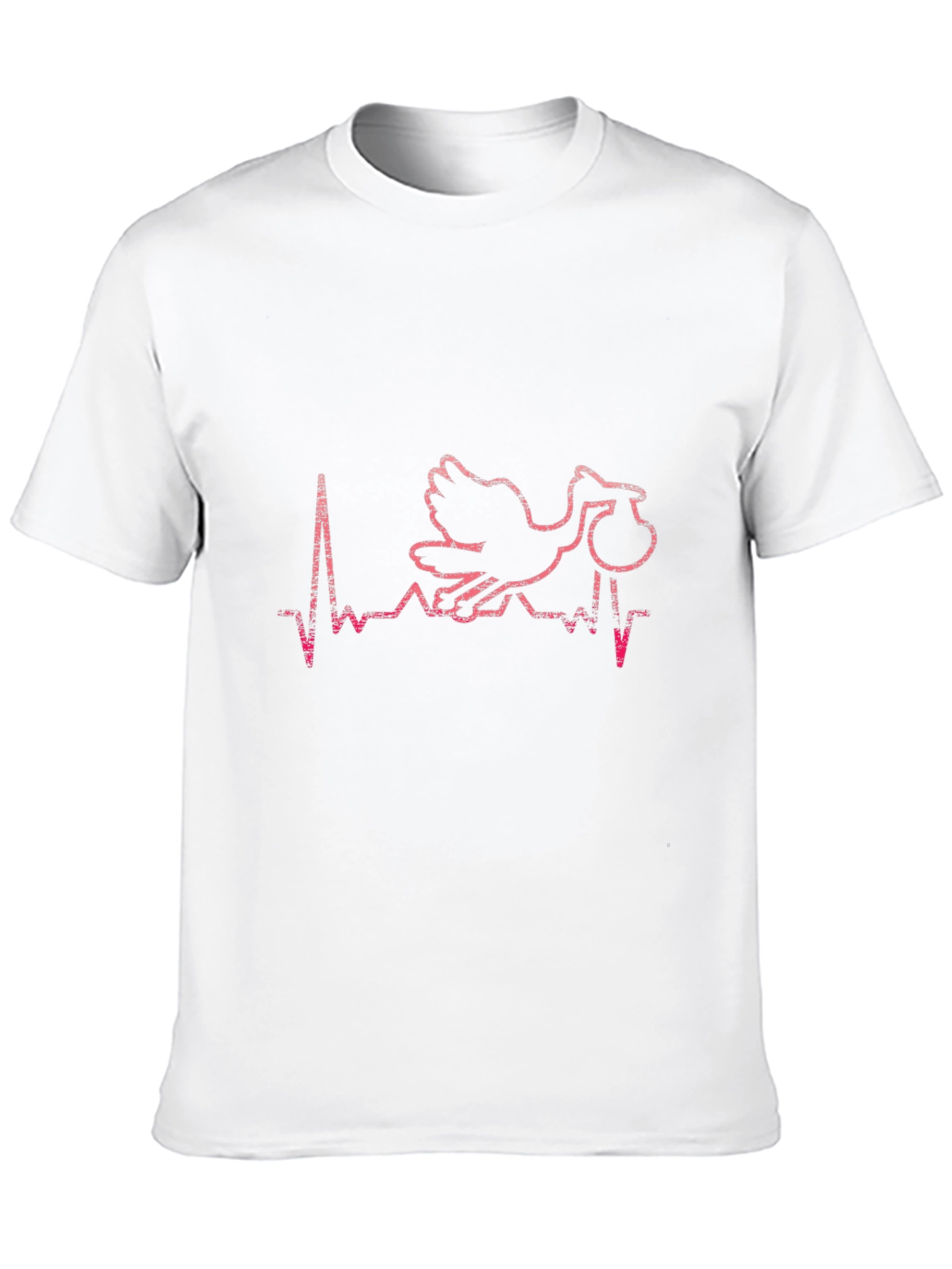 Black Stork Heartbeat Graphic T-Shirt - Expecting Parents Tee view 10