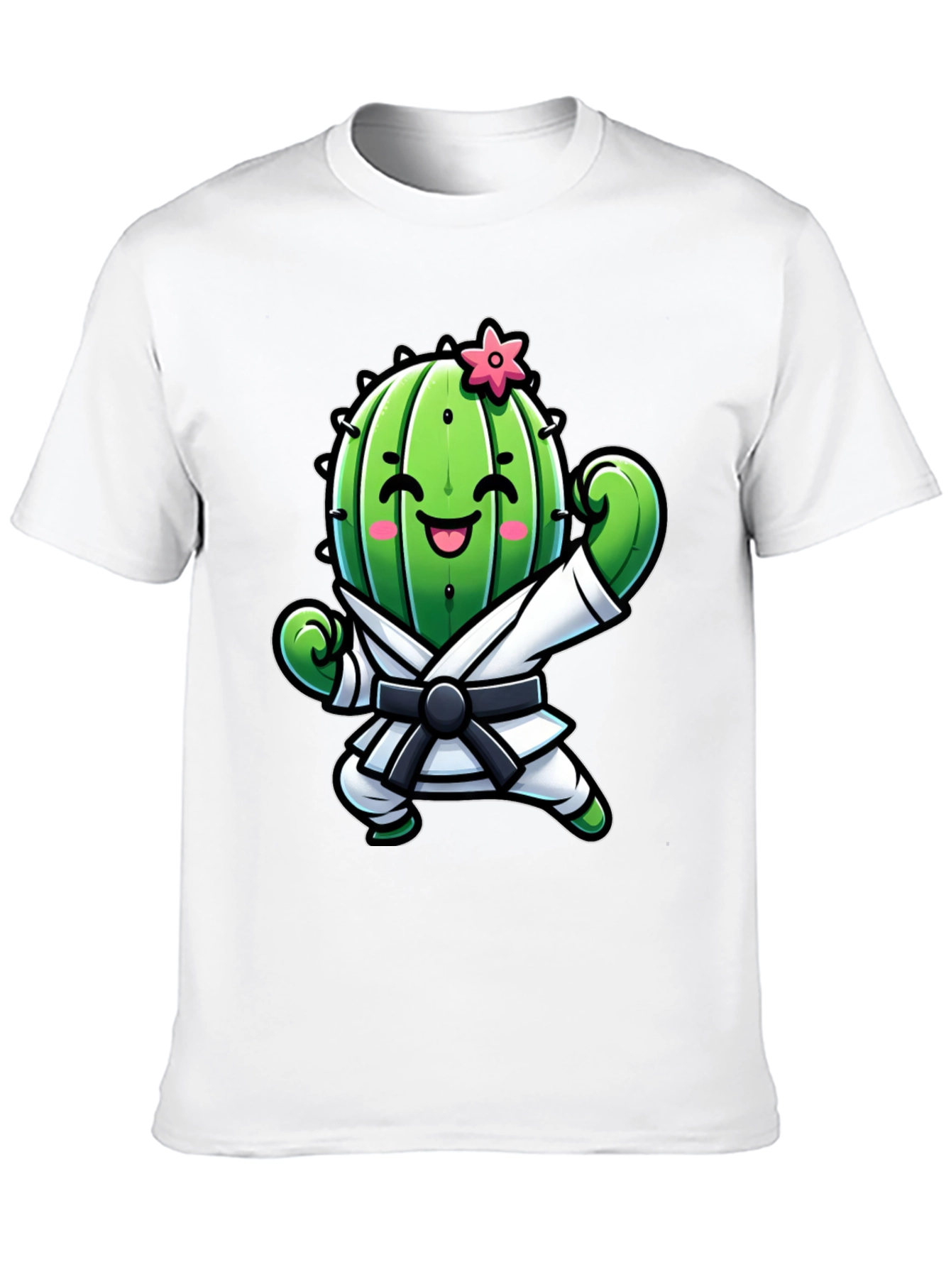 Black Karate Cactus T-Shirt - Funny Martial Arts Tee view 10