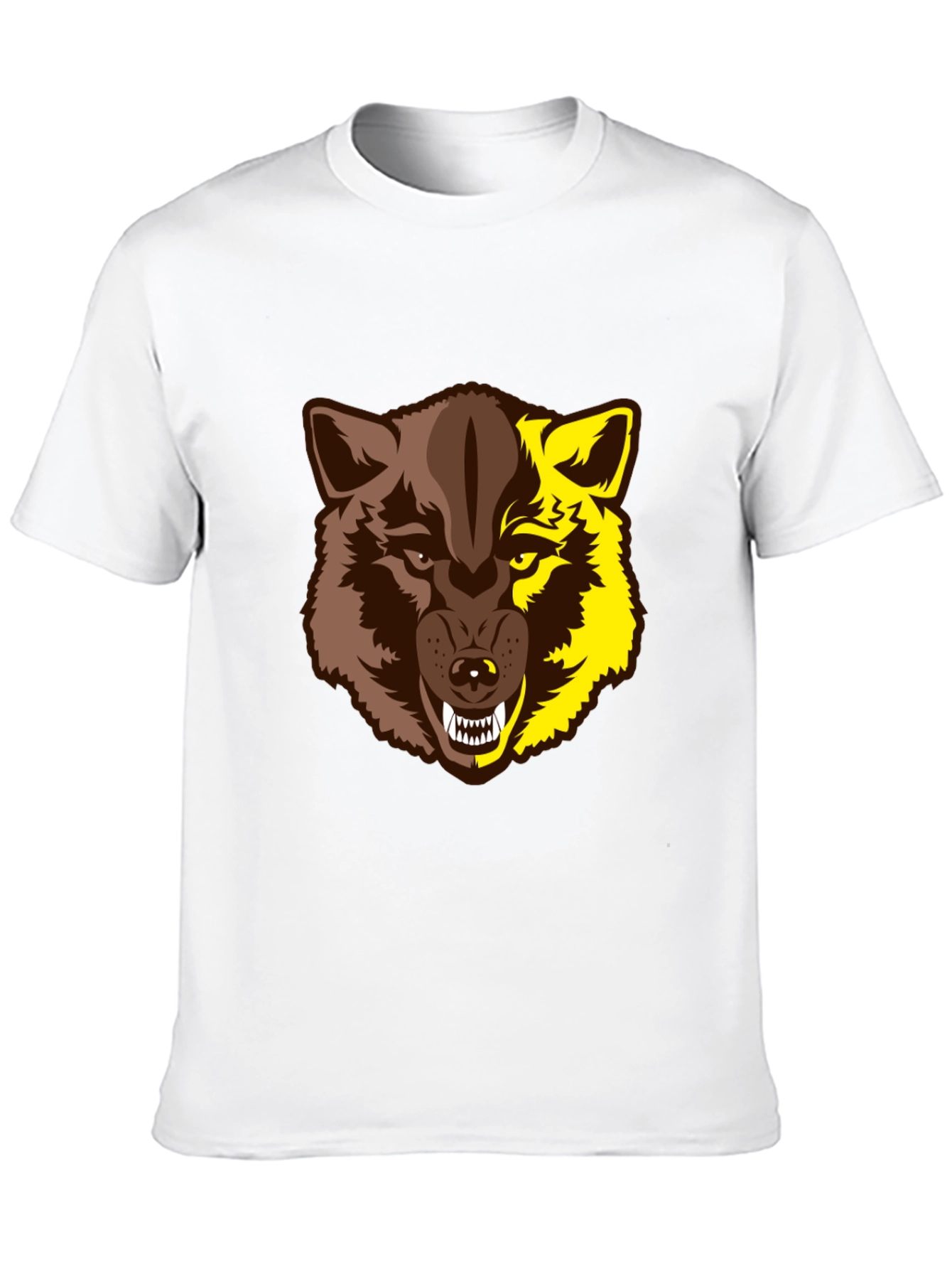 Black Wolf Graphic Tee - Two-Tone Beast Design view 10