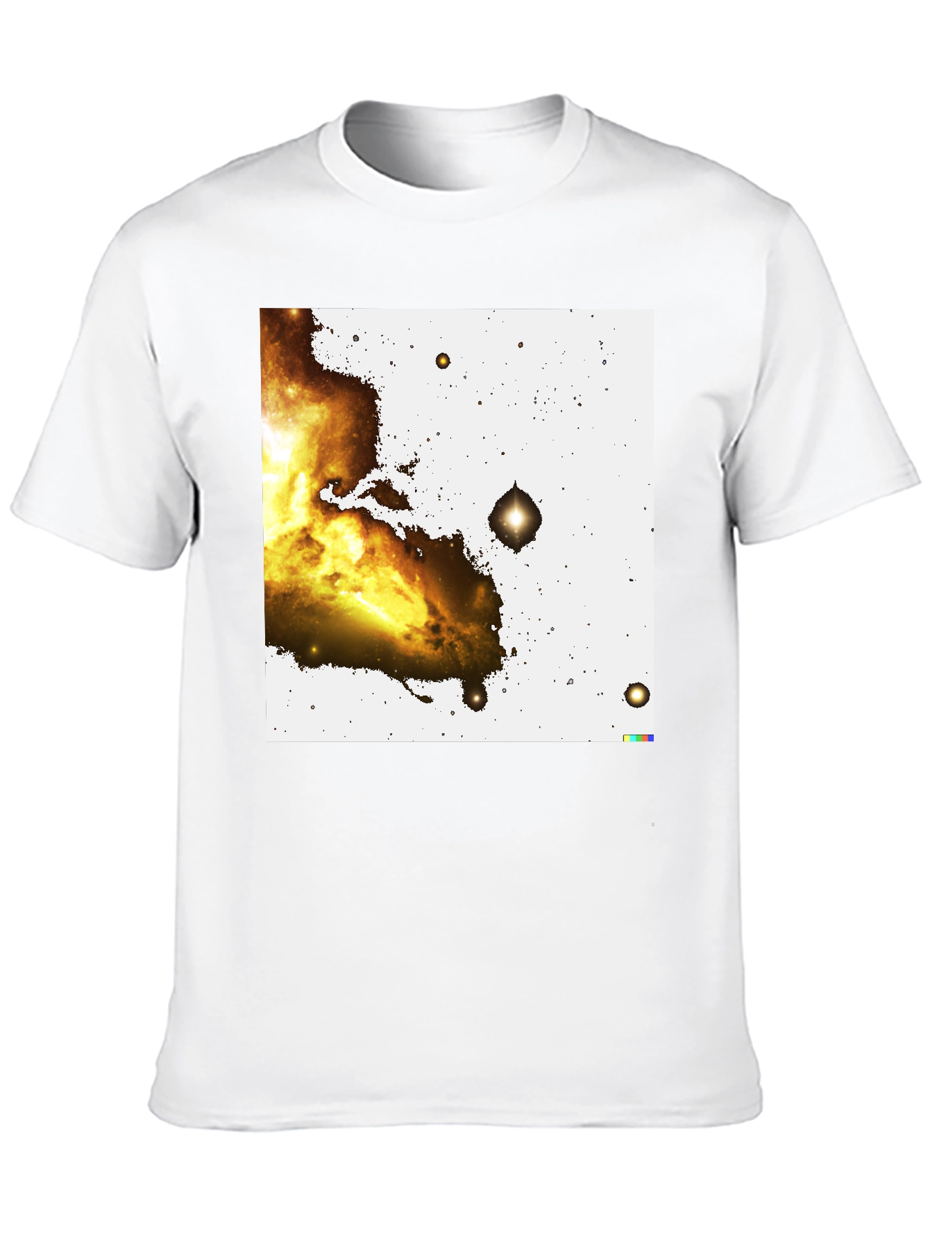 Black Nebula Print Black T-Shirt view 10