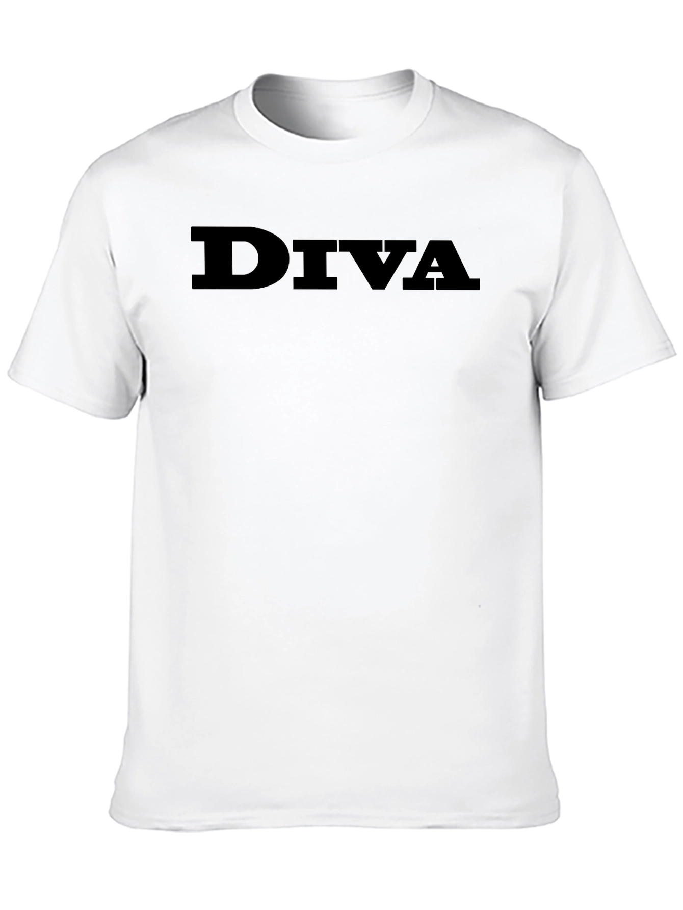 Black Diva Graphic Tee - Solid Black Crew Neck T-Shirt view 10