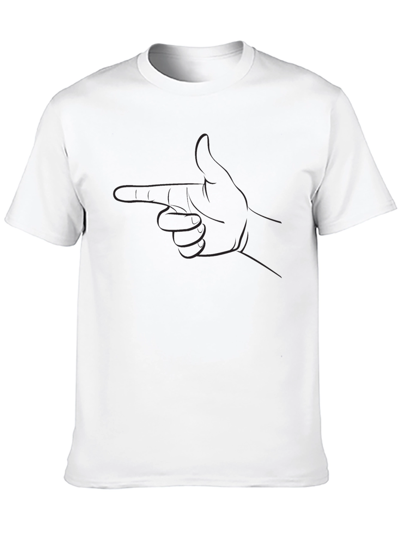 Black Pointing Hand Graphic Black T-Shirt view 10