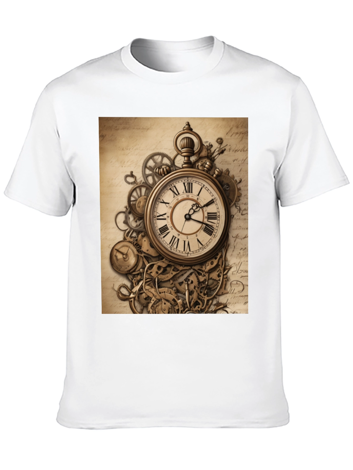 Black Steampunk Clockwork T-Shirt - Timeless Design view 10